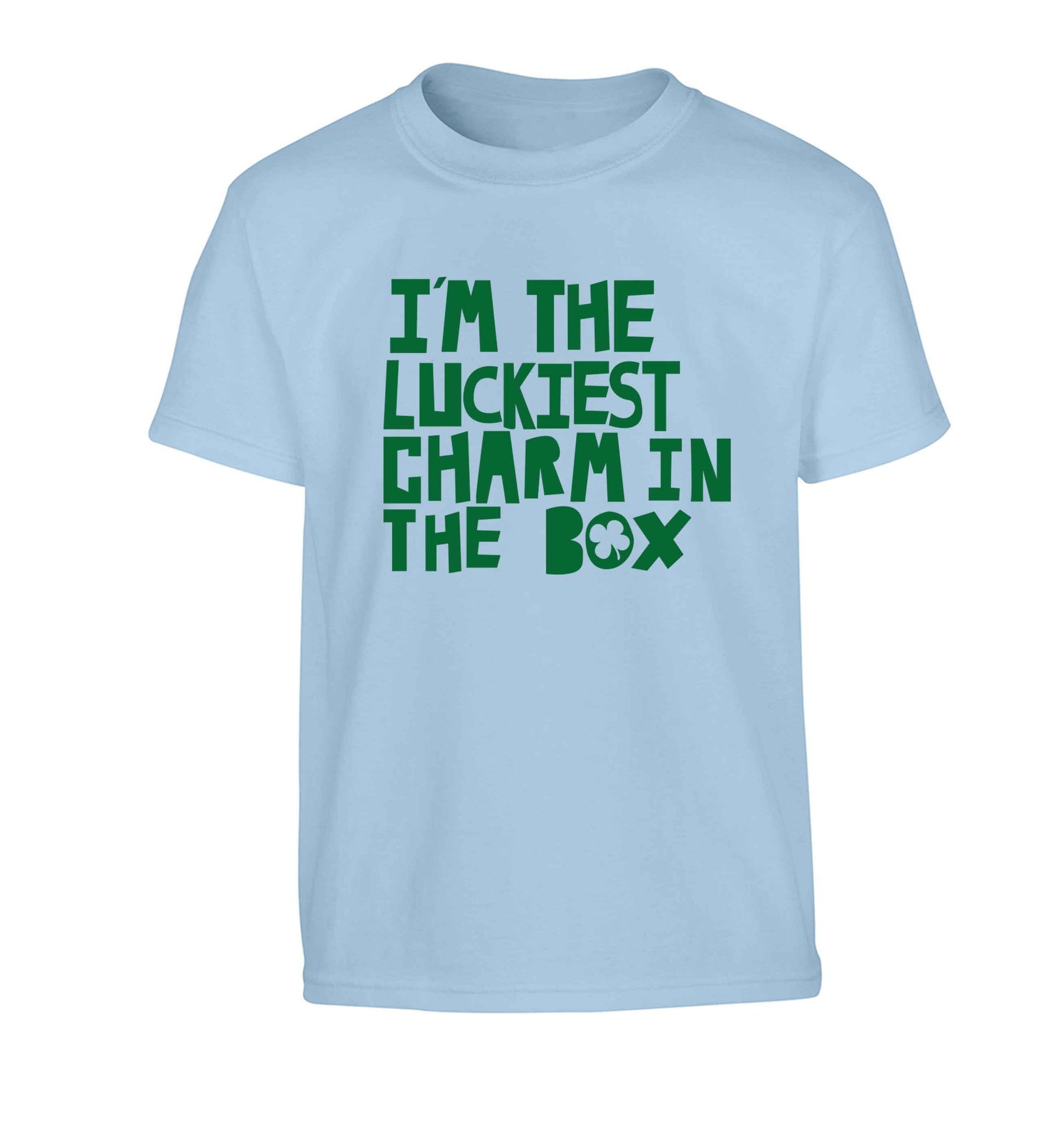 I'm the luckiest charm in the box Children's light blue Tshirt 12-13 Years