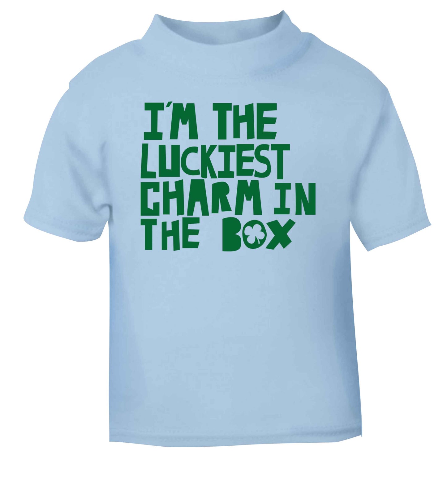 I'm the luckiest charm in the box light blue baby toddler Tshirt 2 Years