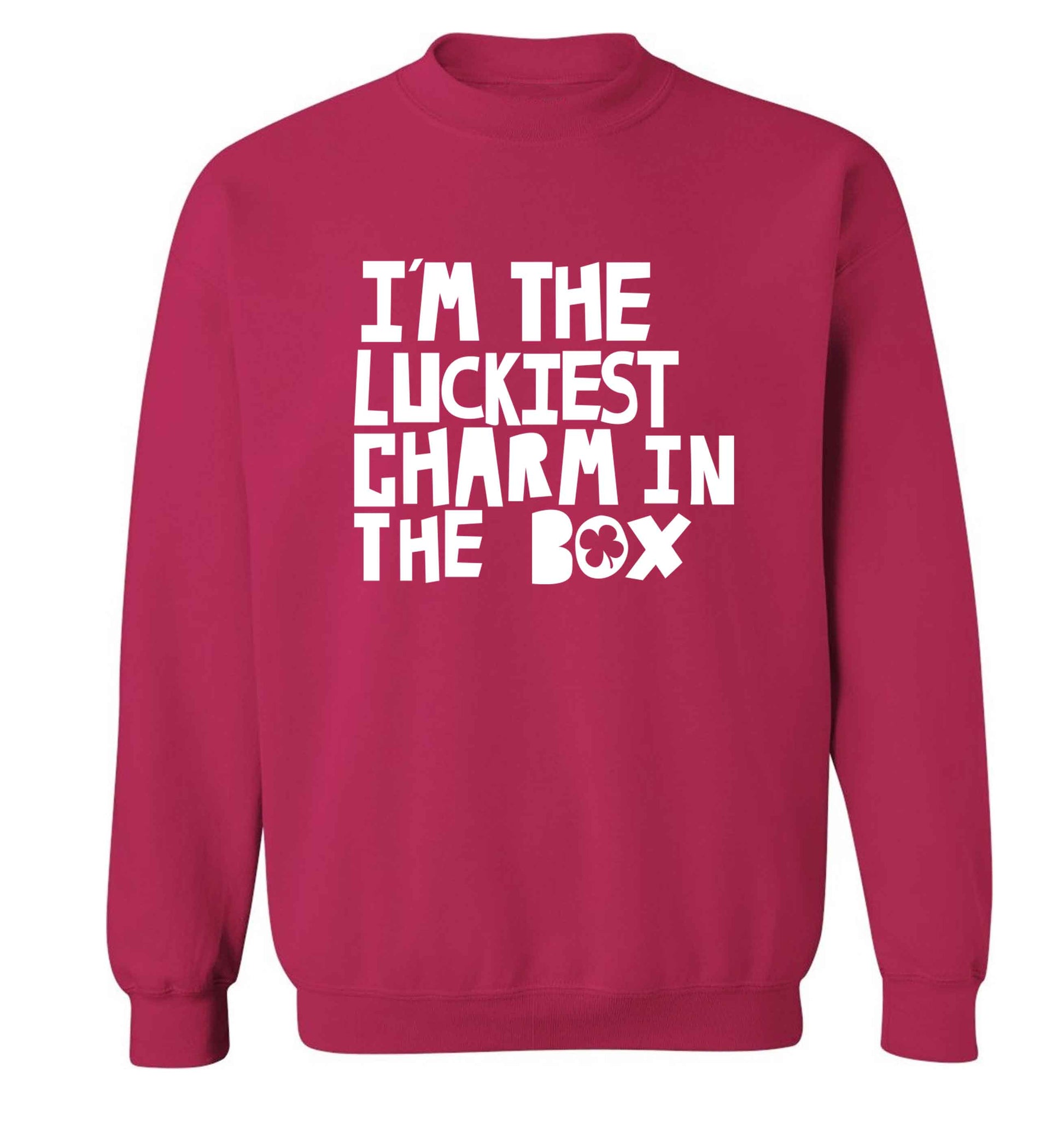 I'm the luckiest charm in the box adult's unisex pink sweater 2XL