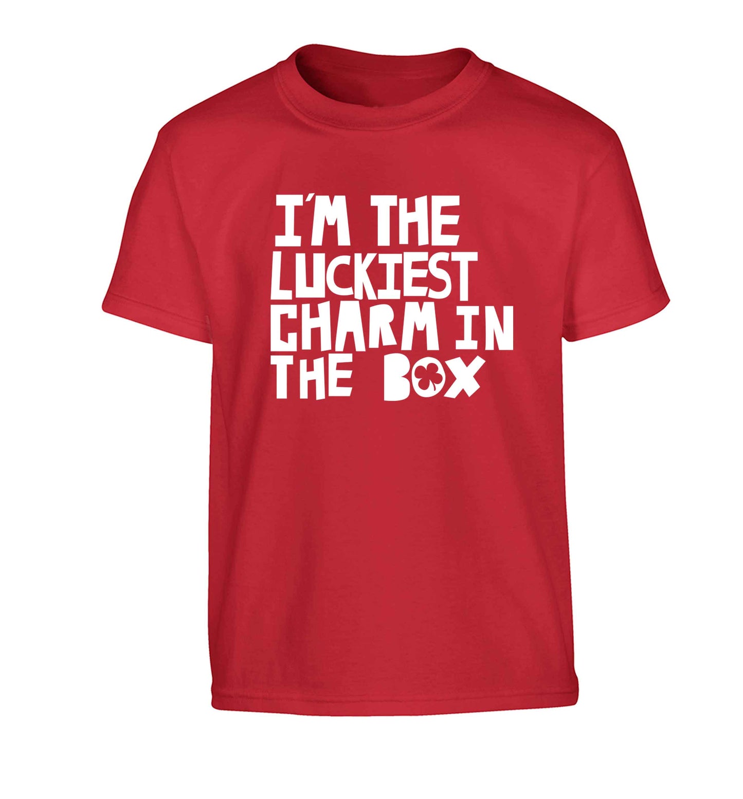I'm the luckiest charm in the box Children's red Tshirt 12-13 Years