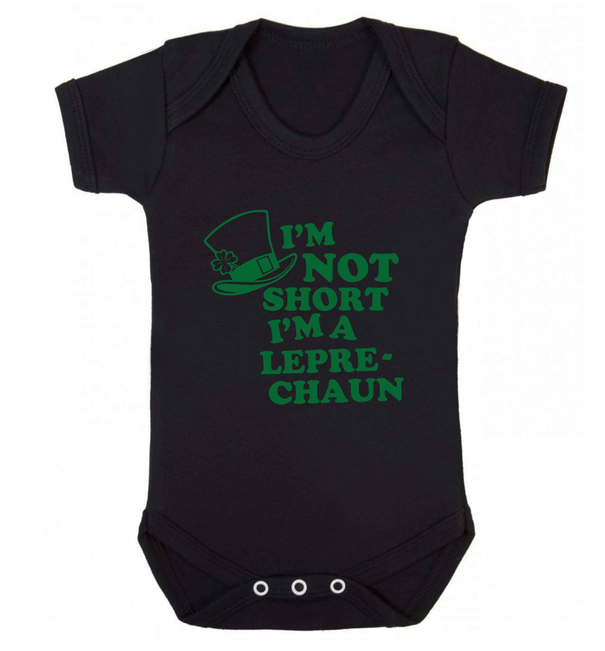 I'm not short I'm a leprechaun baby vest black 18-24 months