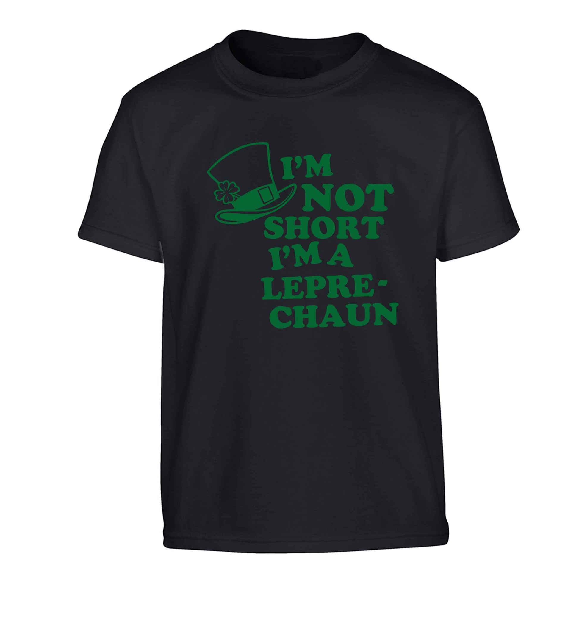 I'm not short I'm a leprechaun Children's black Tshirt 12-13 Years