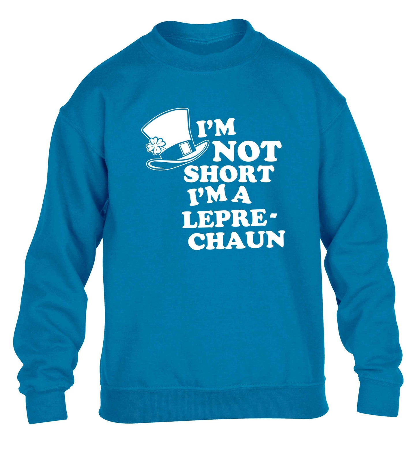 I'm not short I'm a leprechaun children's blue sweater 12-13 Years