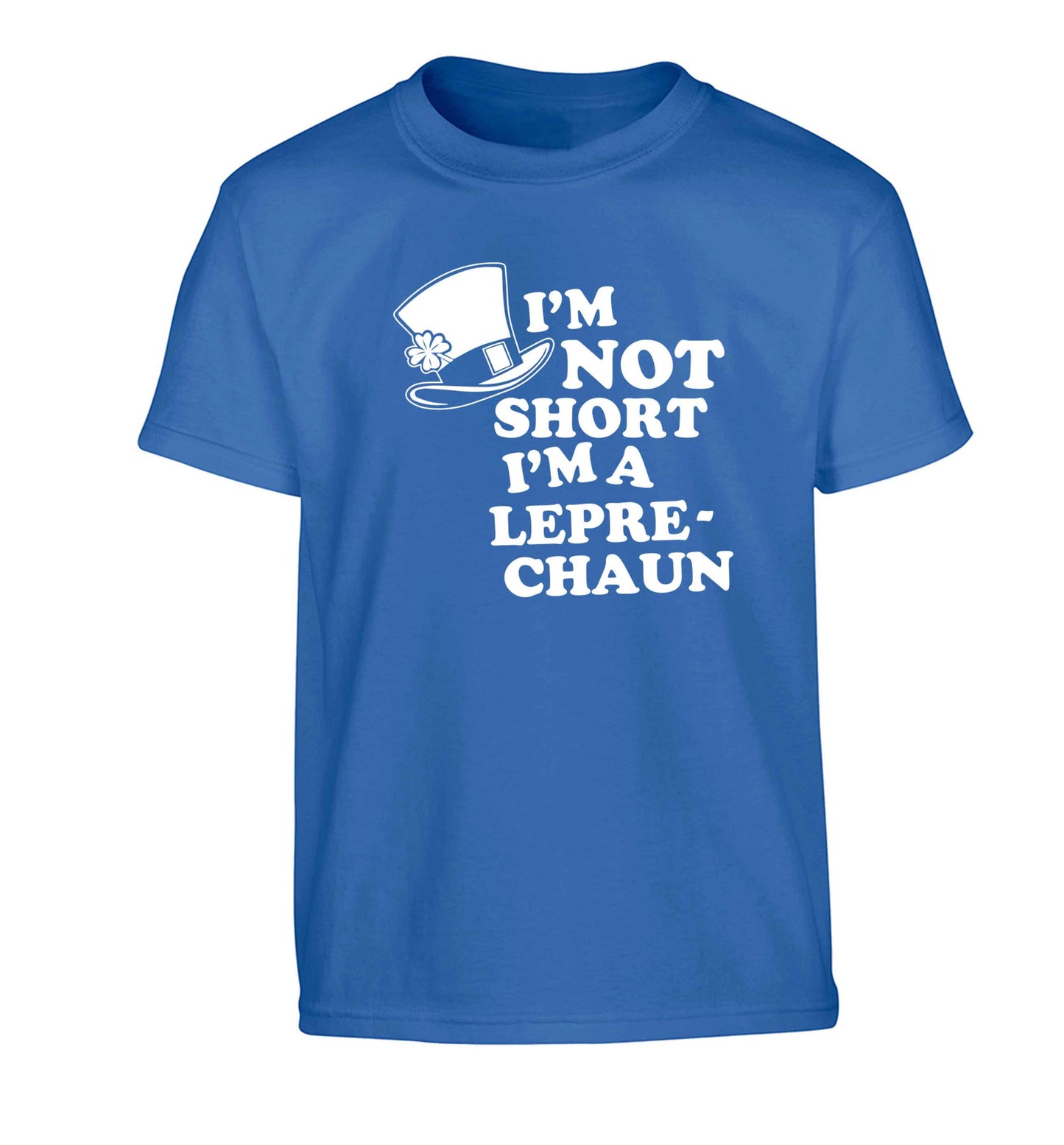 I'm not short I'm a leprechaun Children's blue Tshirt 12-13 Years