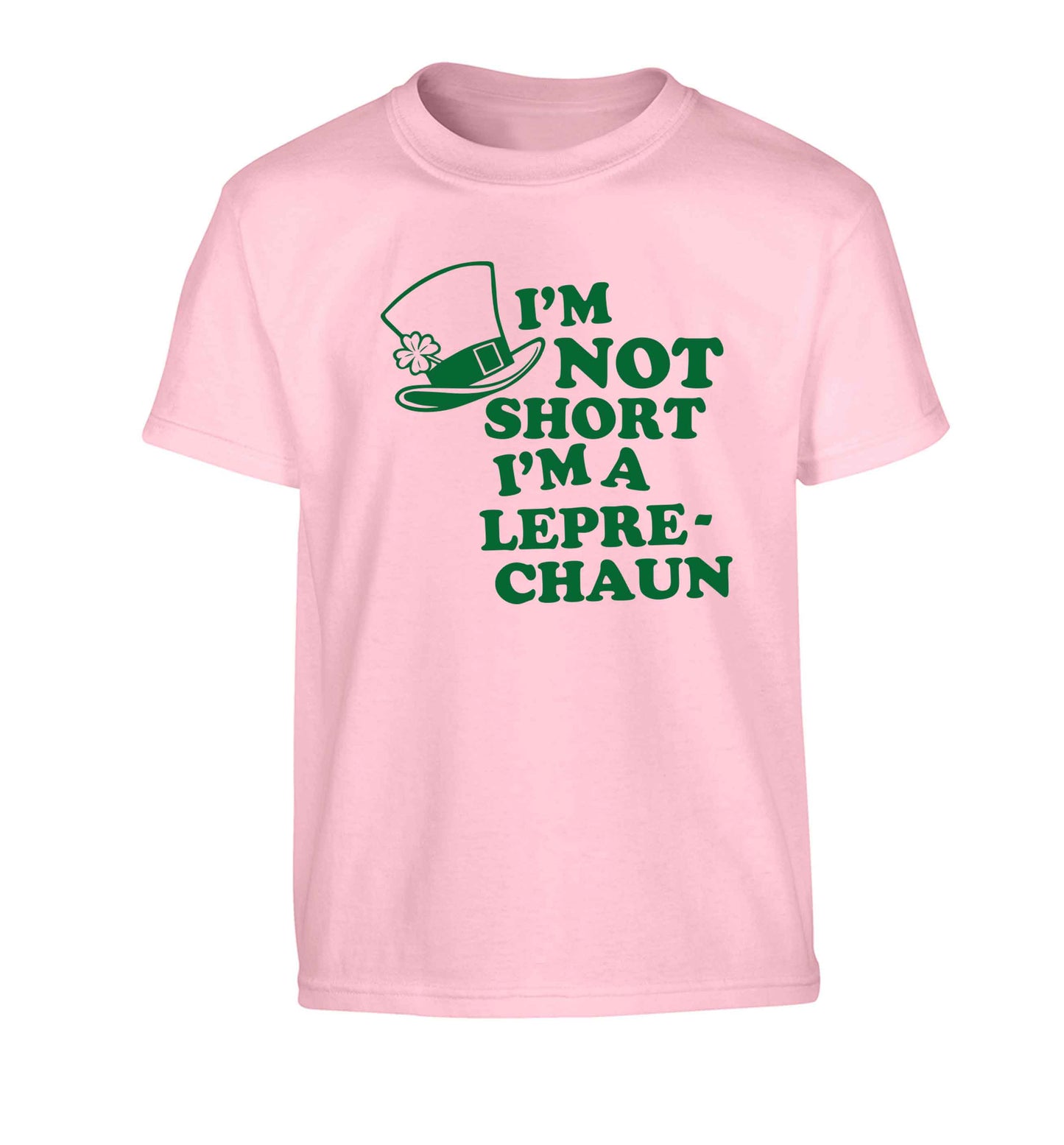 I'm not short I'm a leprechaun Children's light pink Tshirt 12-13 Years