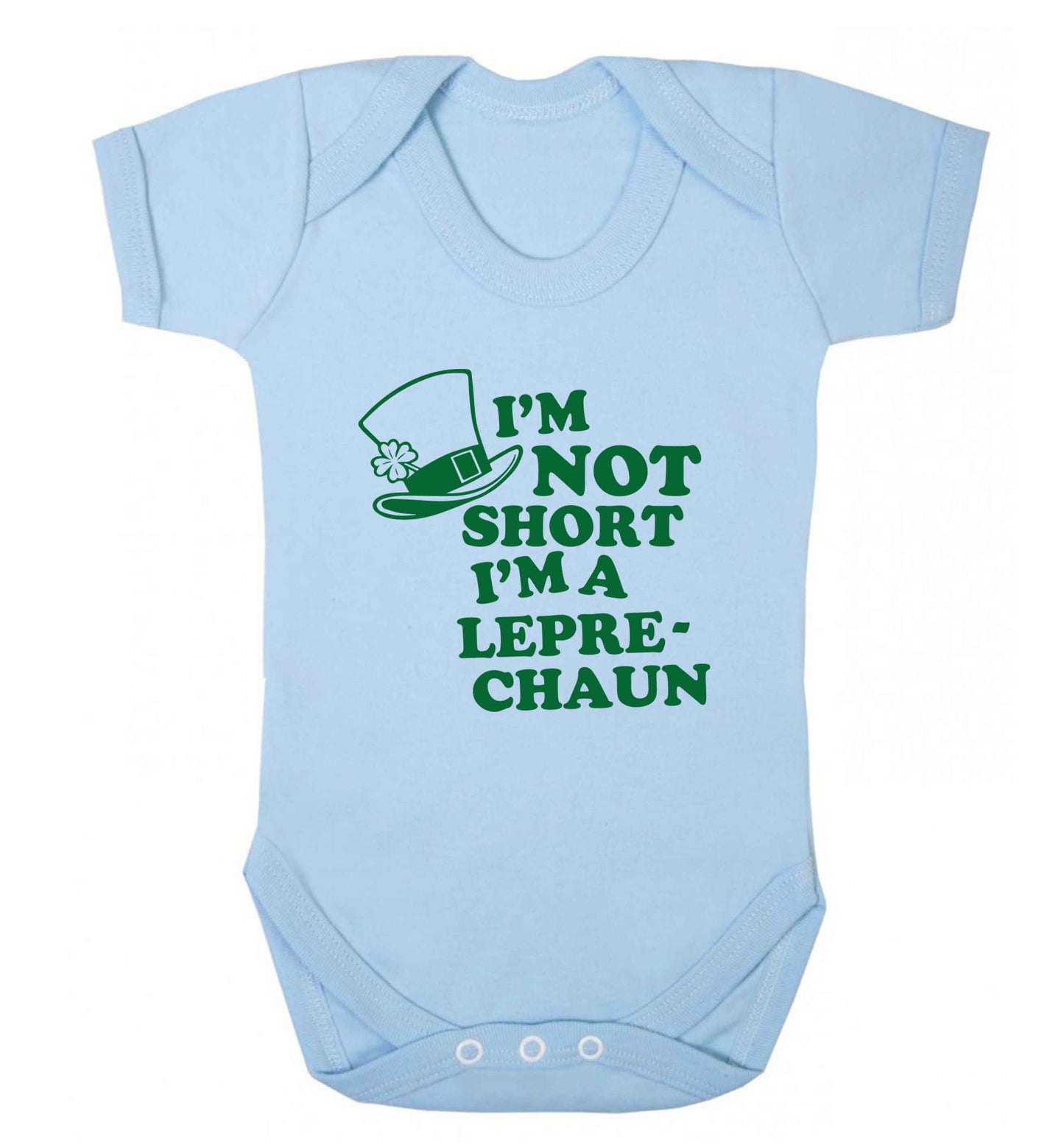 I'm not short I'm a leprechaun baby vest pale blue 18-24 months