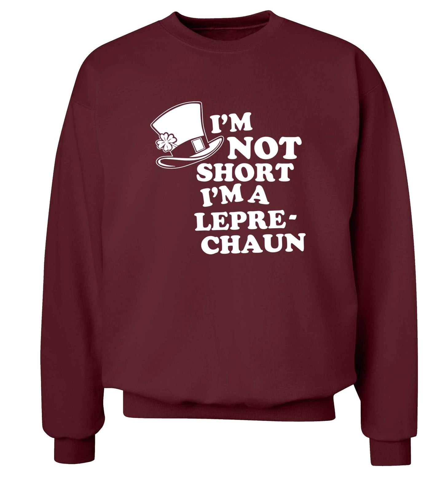 I'm not short I'm a leprechaun adult's unisex maroon sweater 2XL