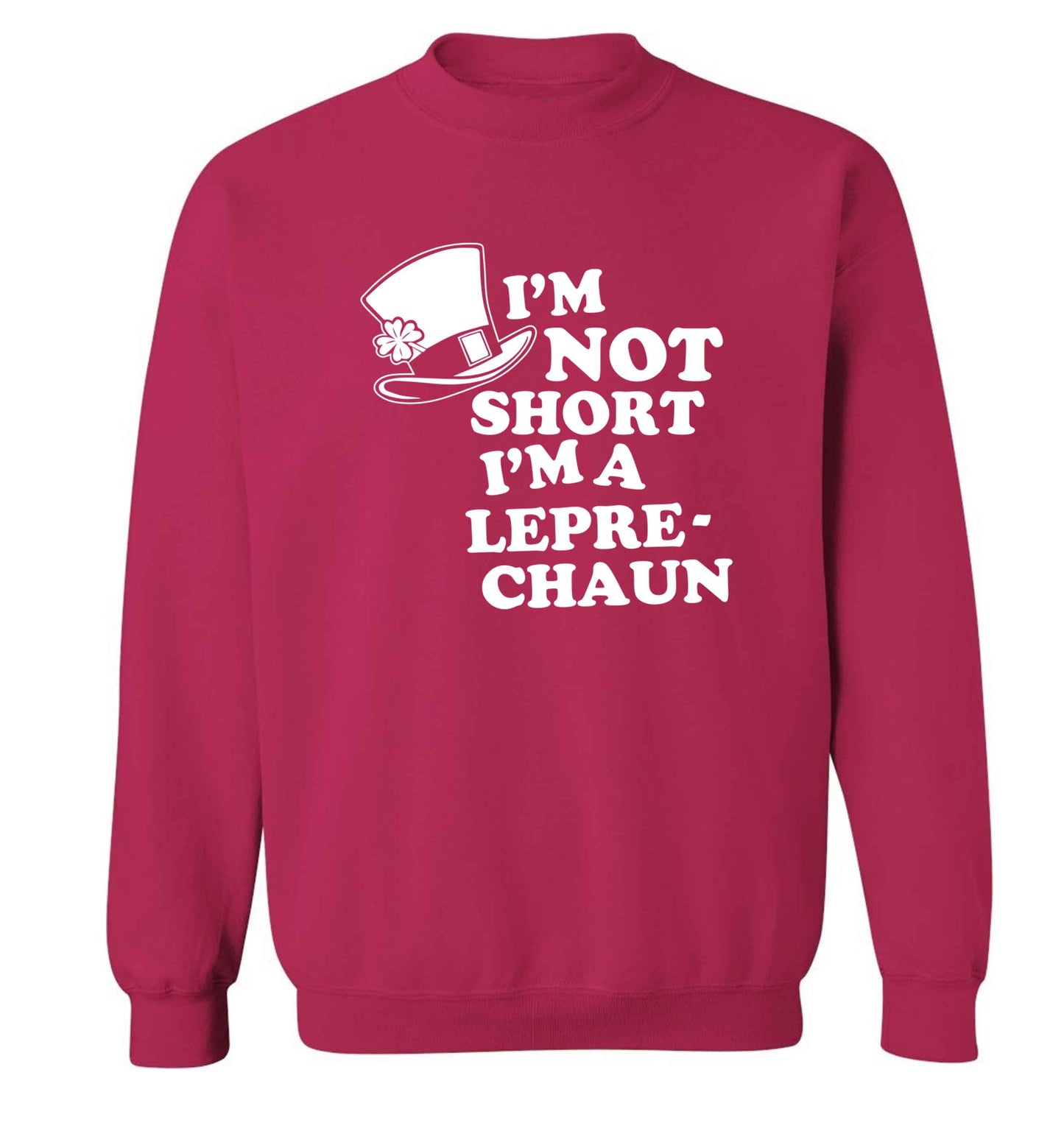 I'm not short I'm a leprechaun adult's unisex pink sweater 2XL