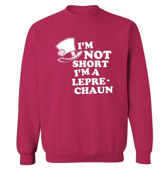 I'm not short I'm a leprechaun adult's unisex pink sweater 2XL