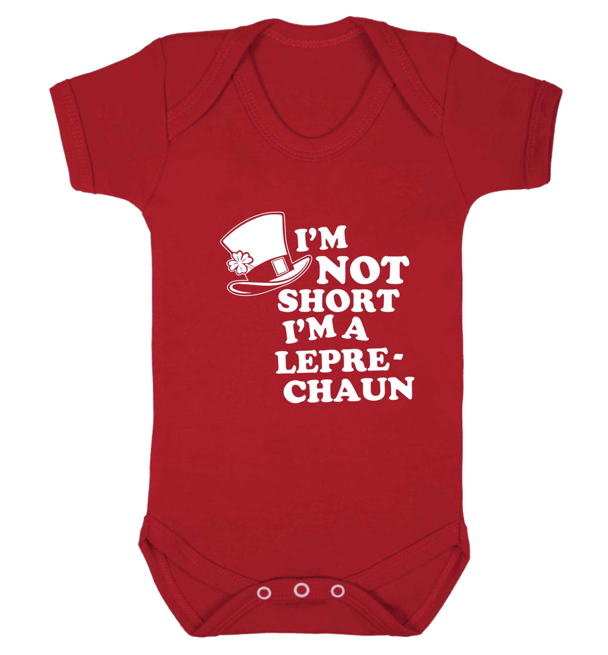 I'm not short I'm a leprechaun baby vest red 18-24 months
