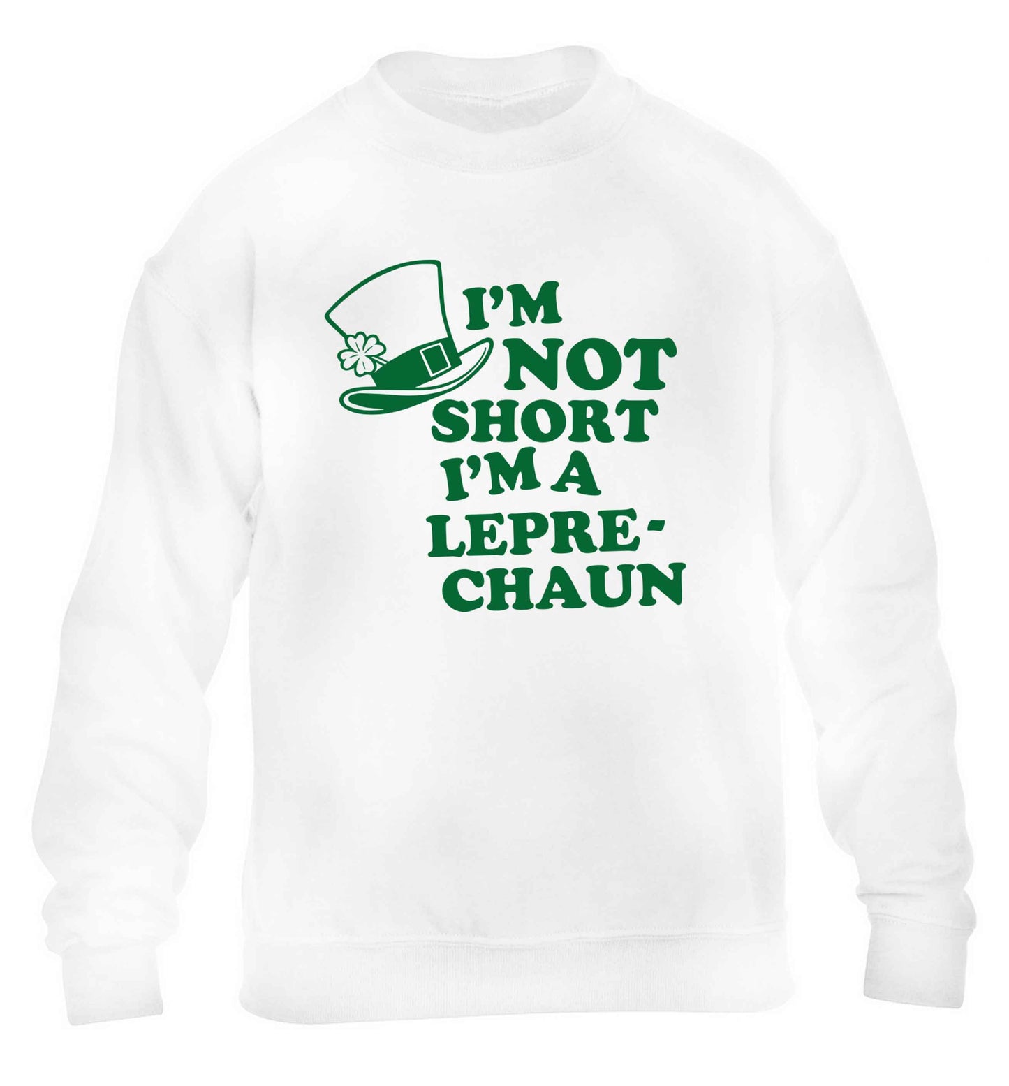 I'm not short I'm a leprechaun children's white sweater 12-13 Years