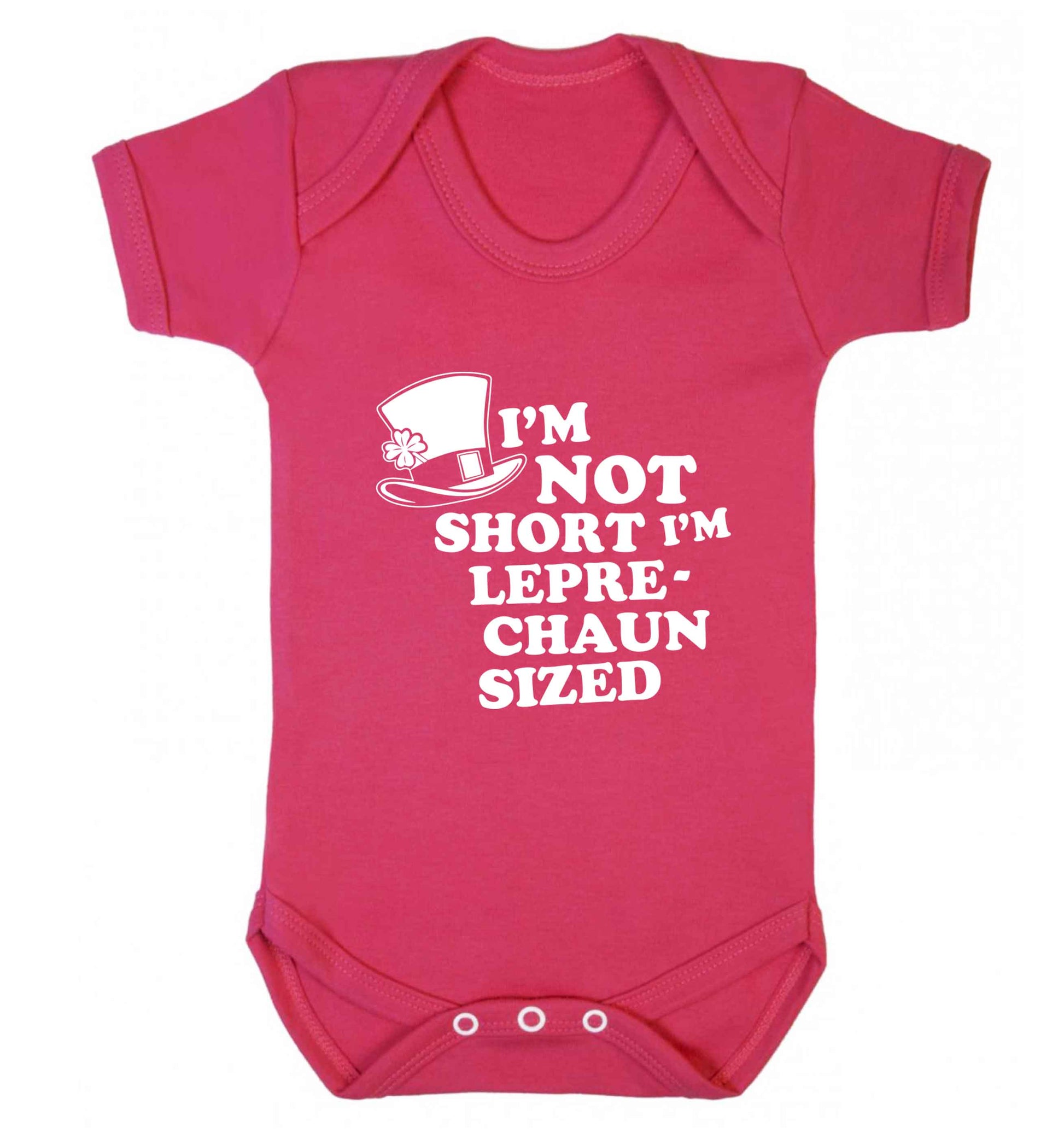 I'm not short I'm leprechaun sized baby vest dark pink 18-24 months