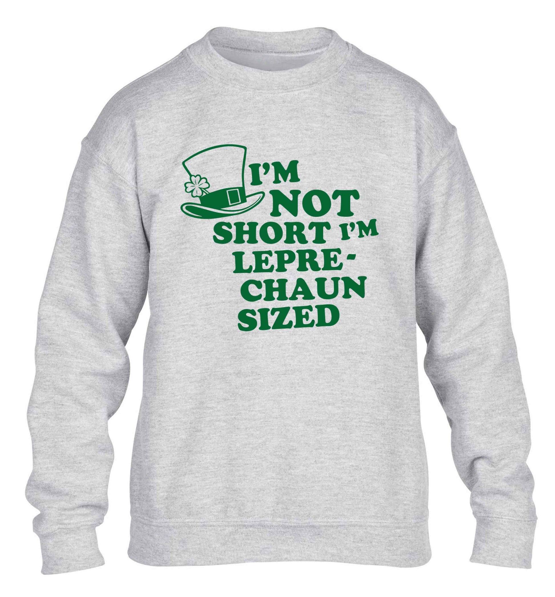 I'm not short I'm leprechaun sized children's grey sweater 12-13 Years