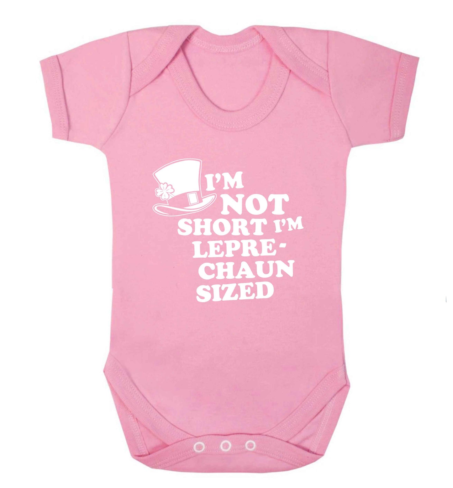 I'm not short I'm leprechaun sized baby vest pale pink 18-24 months