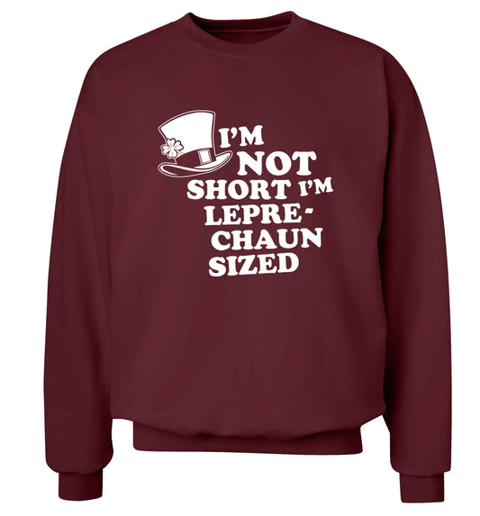 I'm not short I'm leprechaun sized adult's unisex maroon sweater 2XL