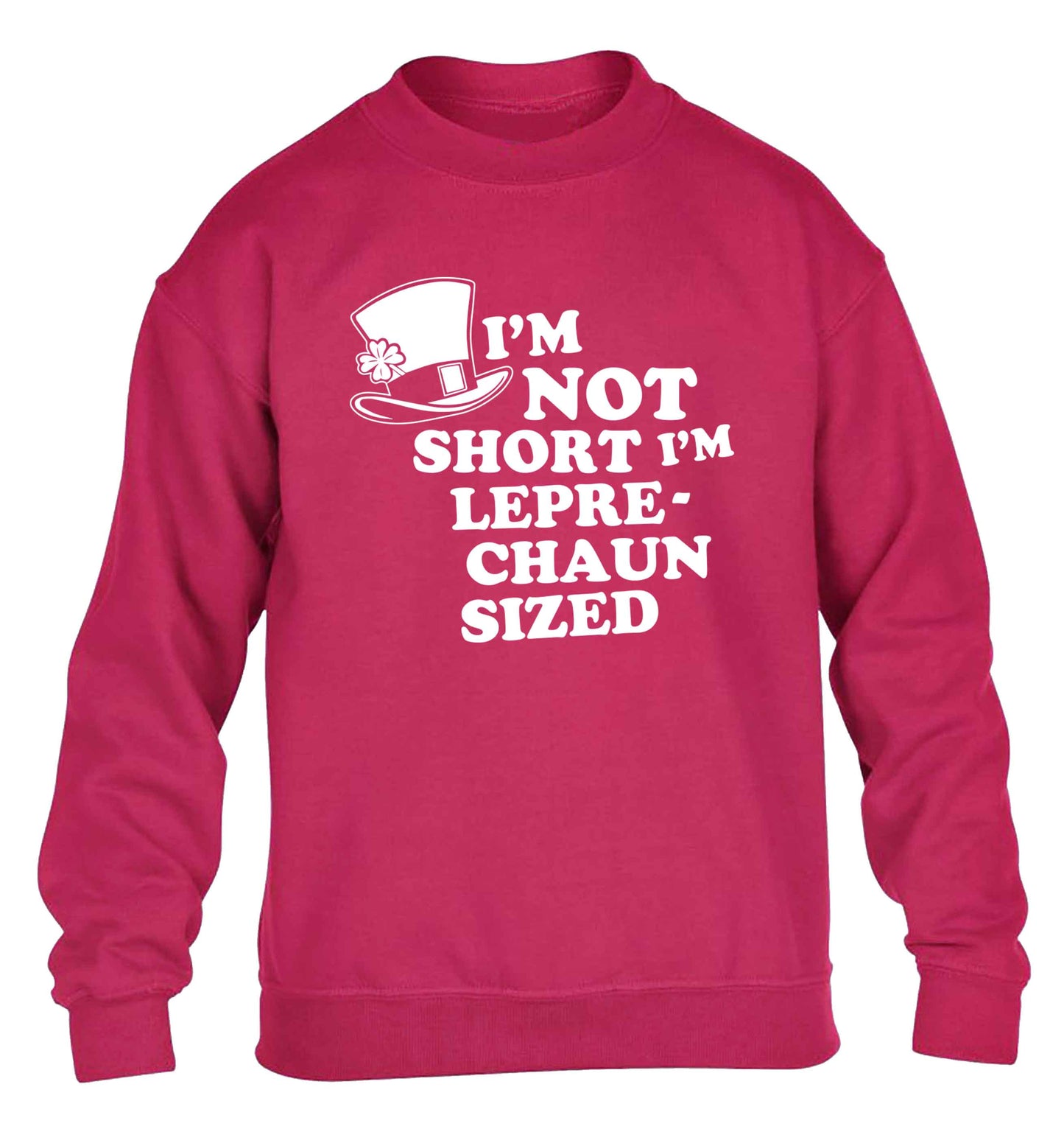 I'm not short I'm leprechaun sized children's pink sweater 12-13 Years