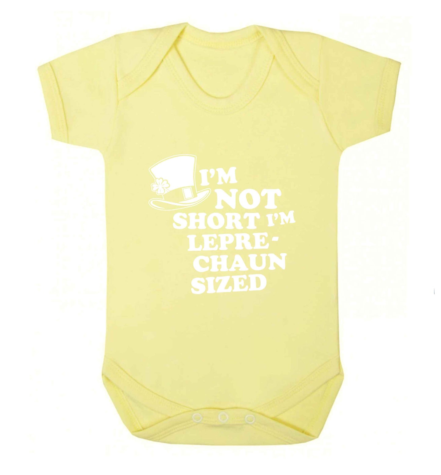 I'm not short I'm leprechaun sized baby vest pale yellow 18-24 months
