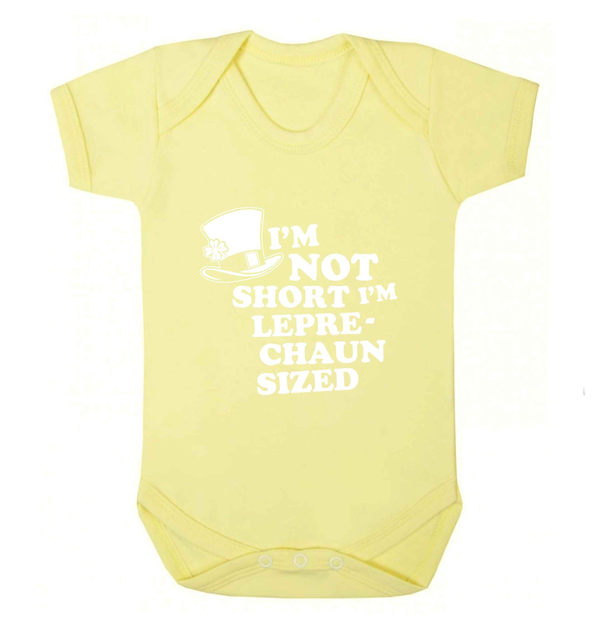 I'm not short I'm leprechaun sized baby vest pale yellow 18-24 months