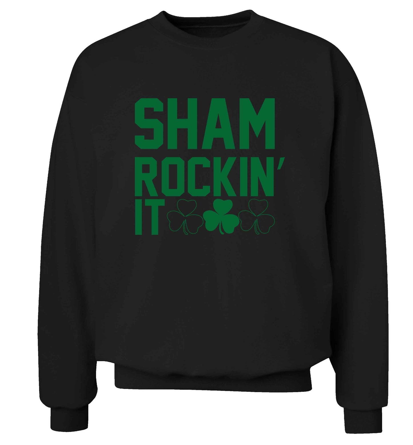 Shamrockin' it adult's unisex black sweater 2XL