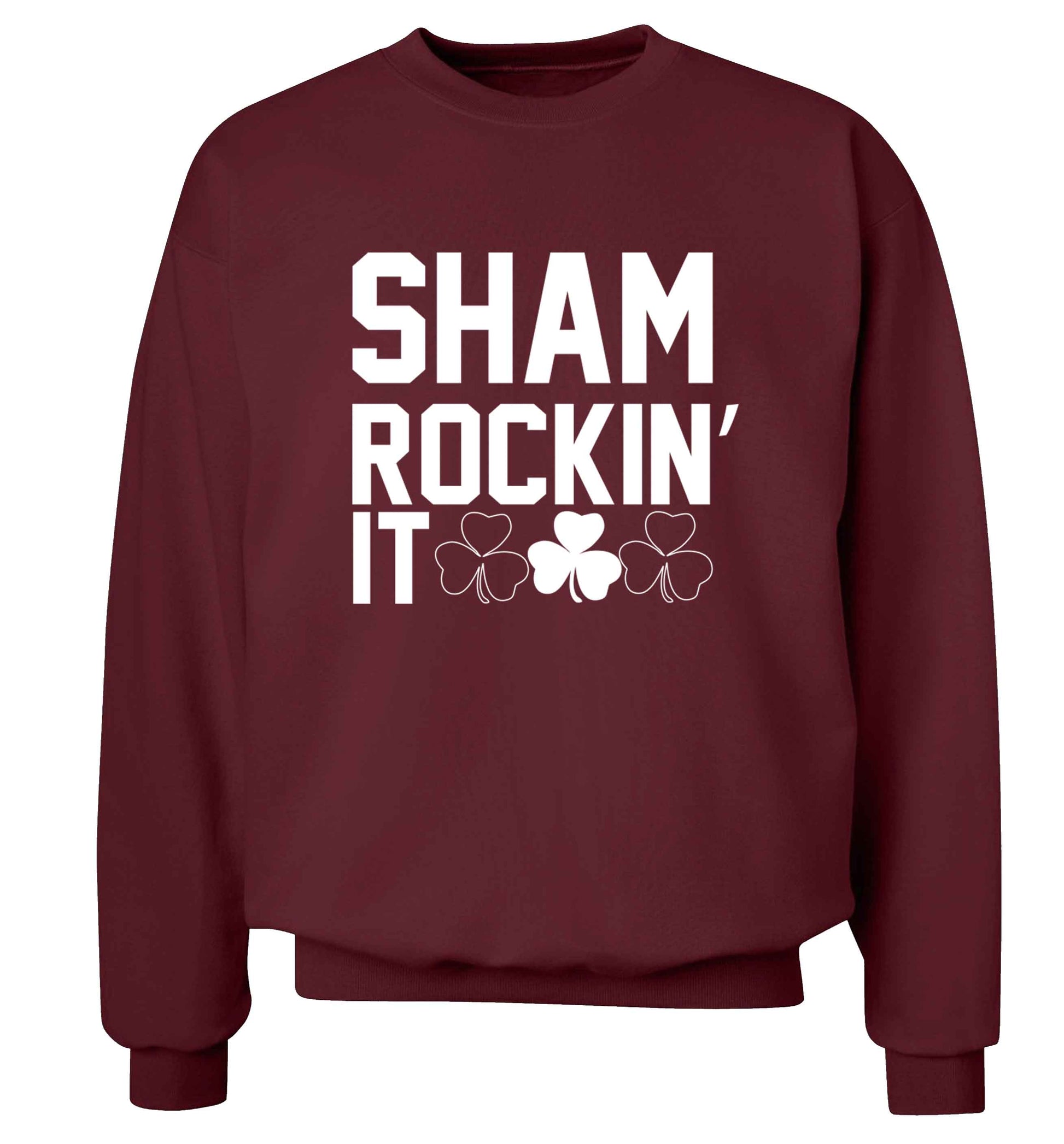 Shamrockin' it adult's unisex maroon sweater 2XL