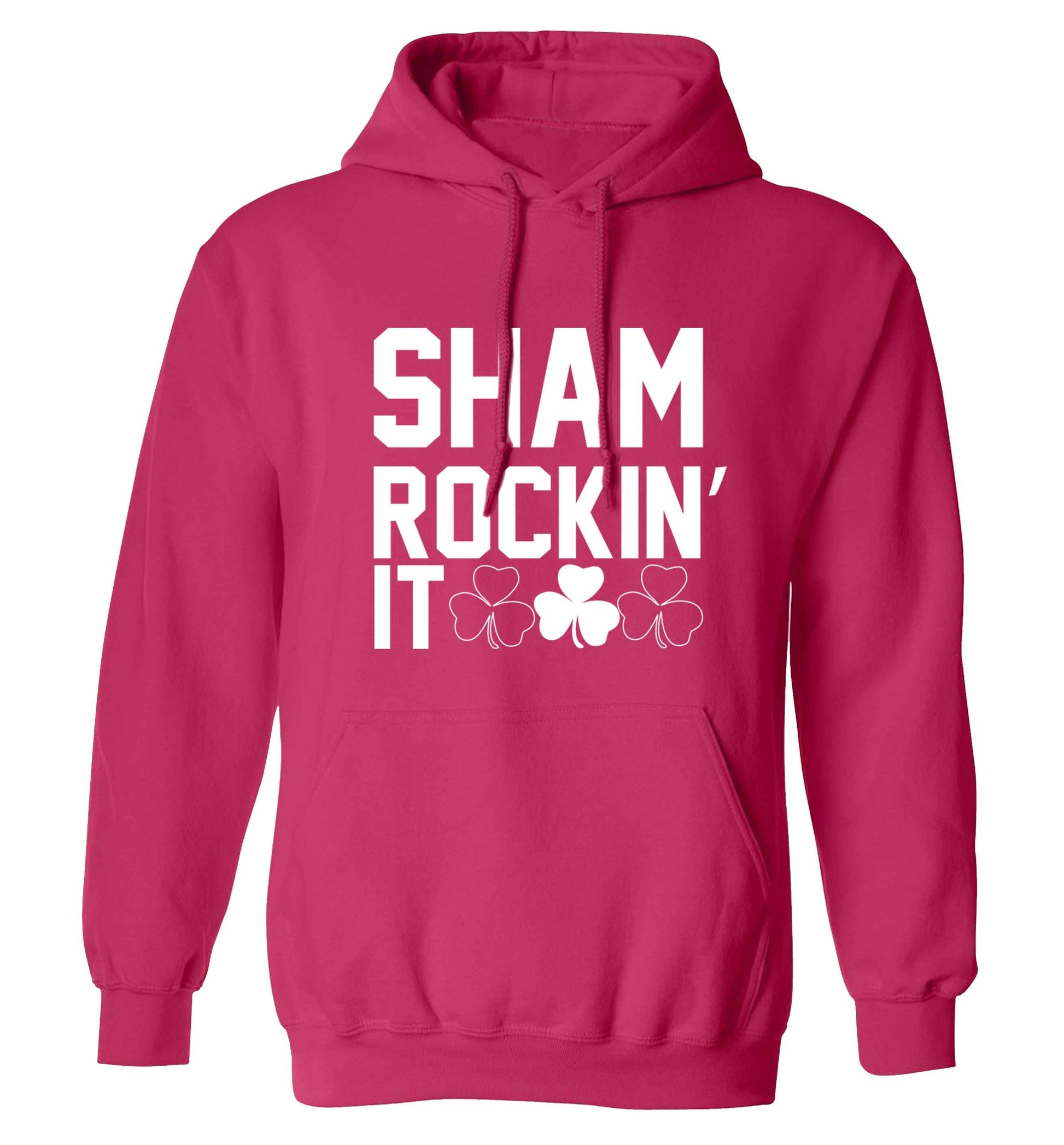 Shamrockin' it adults unisex pink hoodie 2XL
