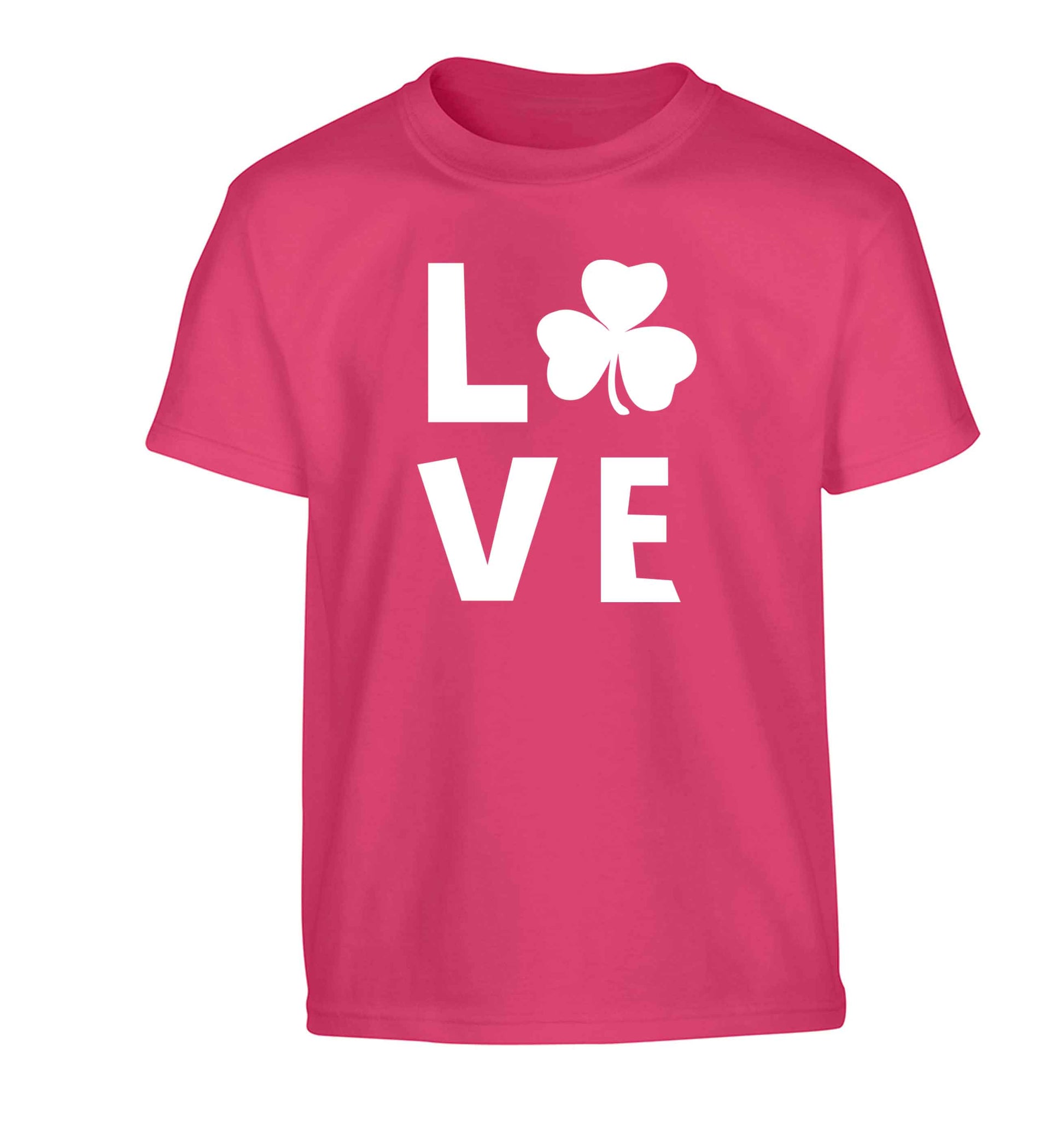 Shamrock love Children's pink Tshirt 12-13 Years