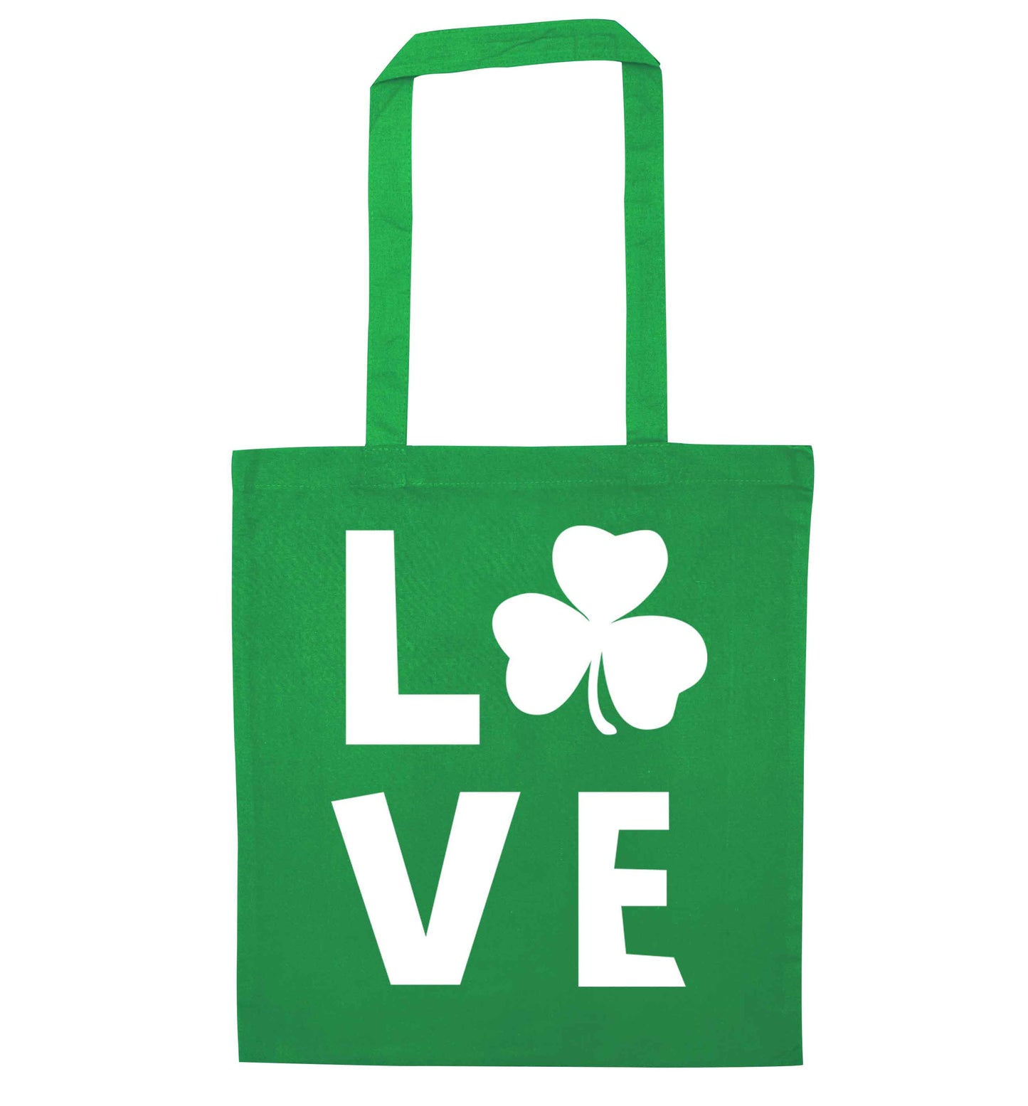 Shamrock love green tote bag