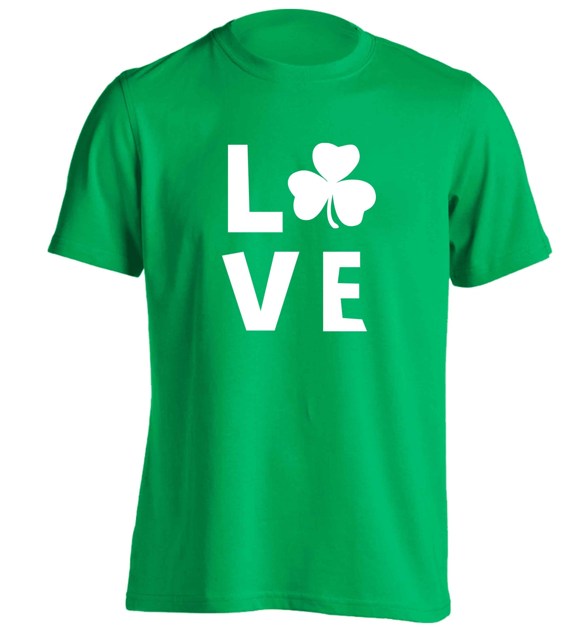 Shamrock love adults unisex green Tshirt 2XL