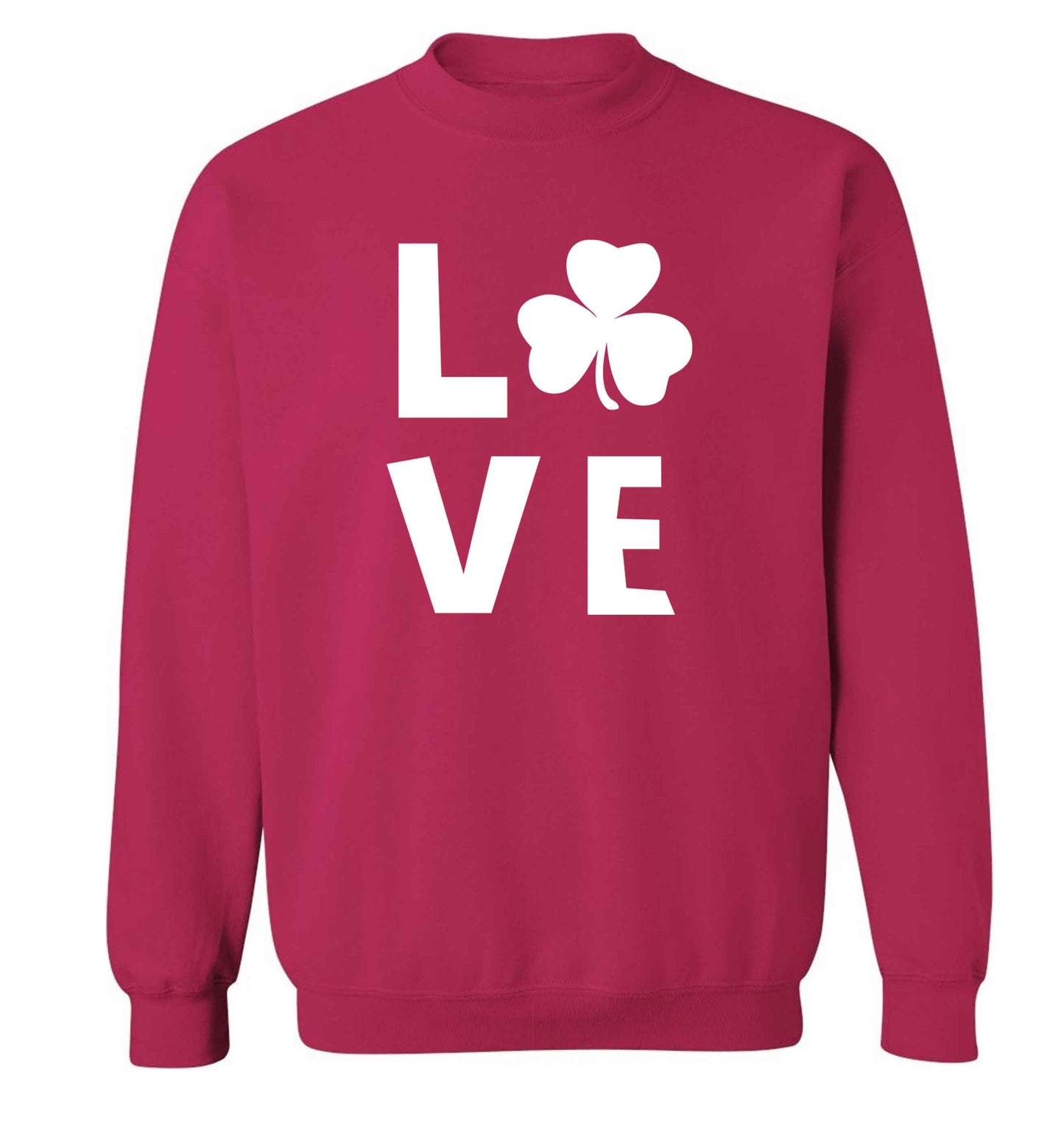 Shamrock love adult's unisex pink sweater 2XL