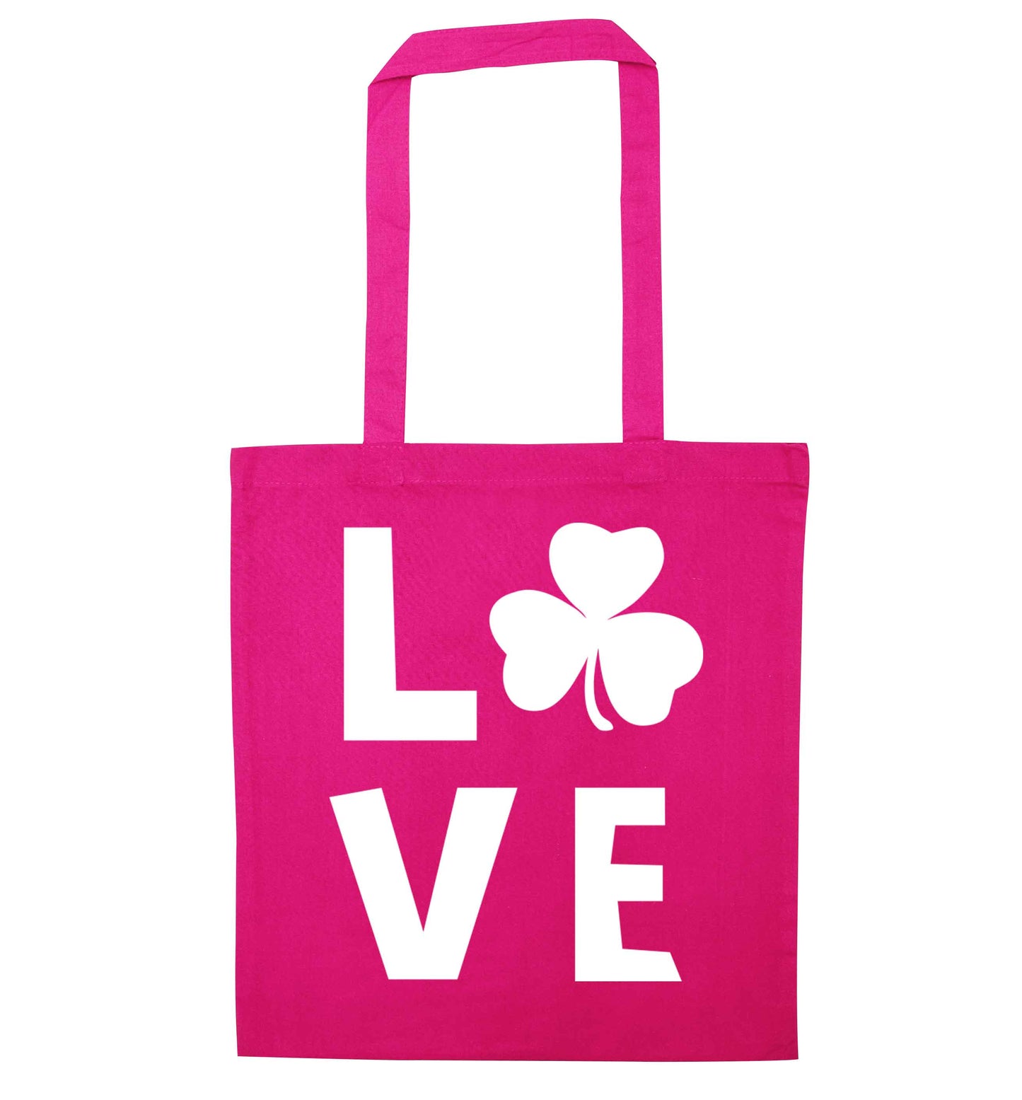 Shamrock love pink tote bag