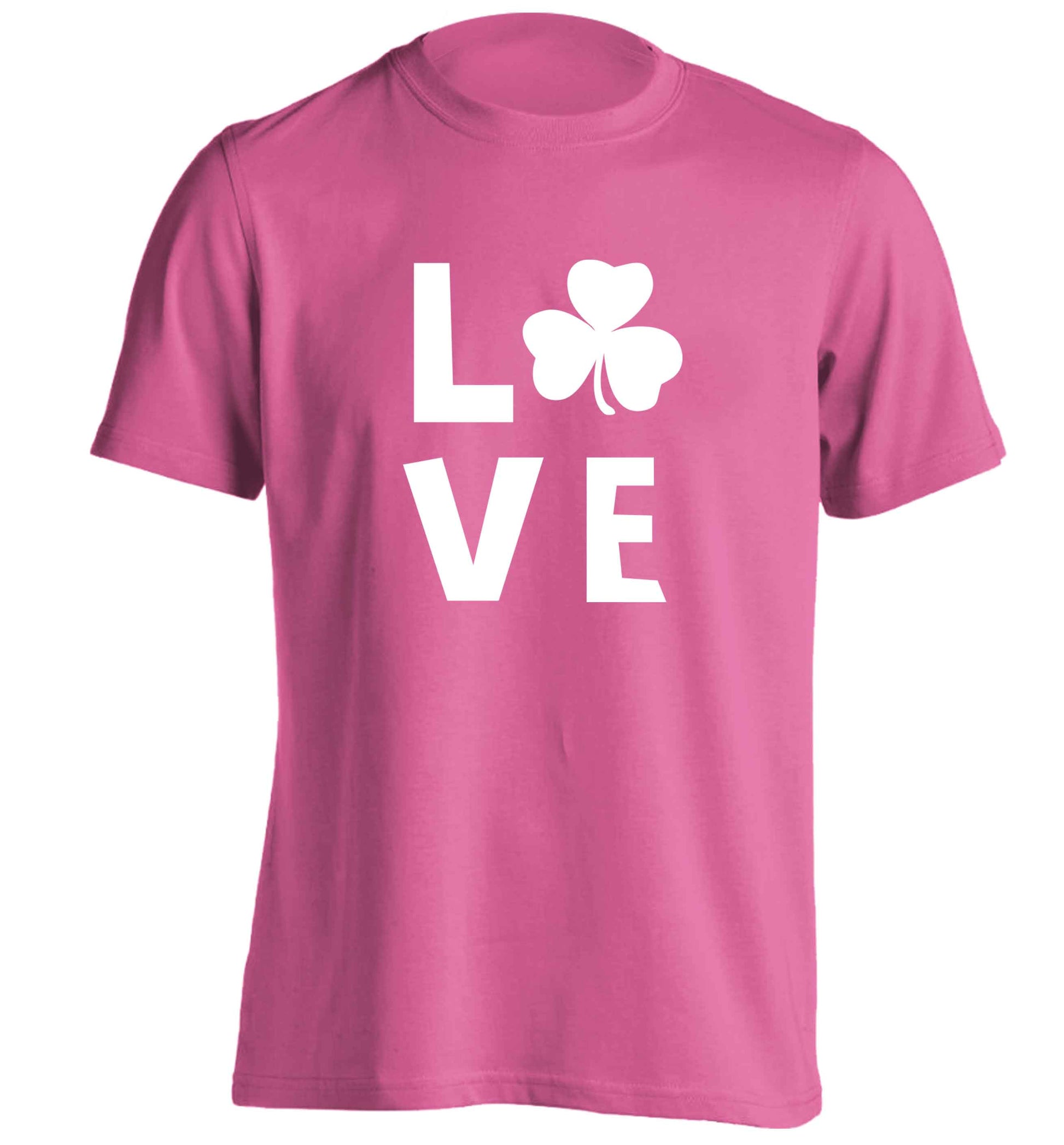 Shamrock love adults unisex pink Tshirt 2XL
