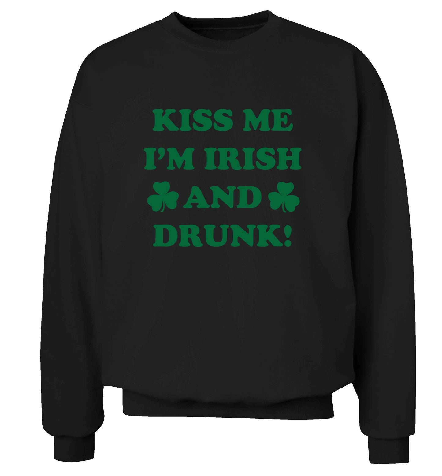 Kiss me I'm Irish and drunk adult's unisex black sweater 2XL