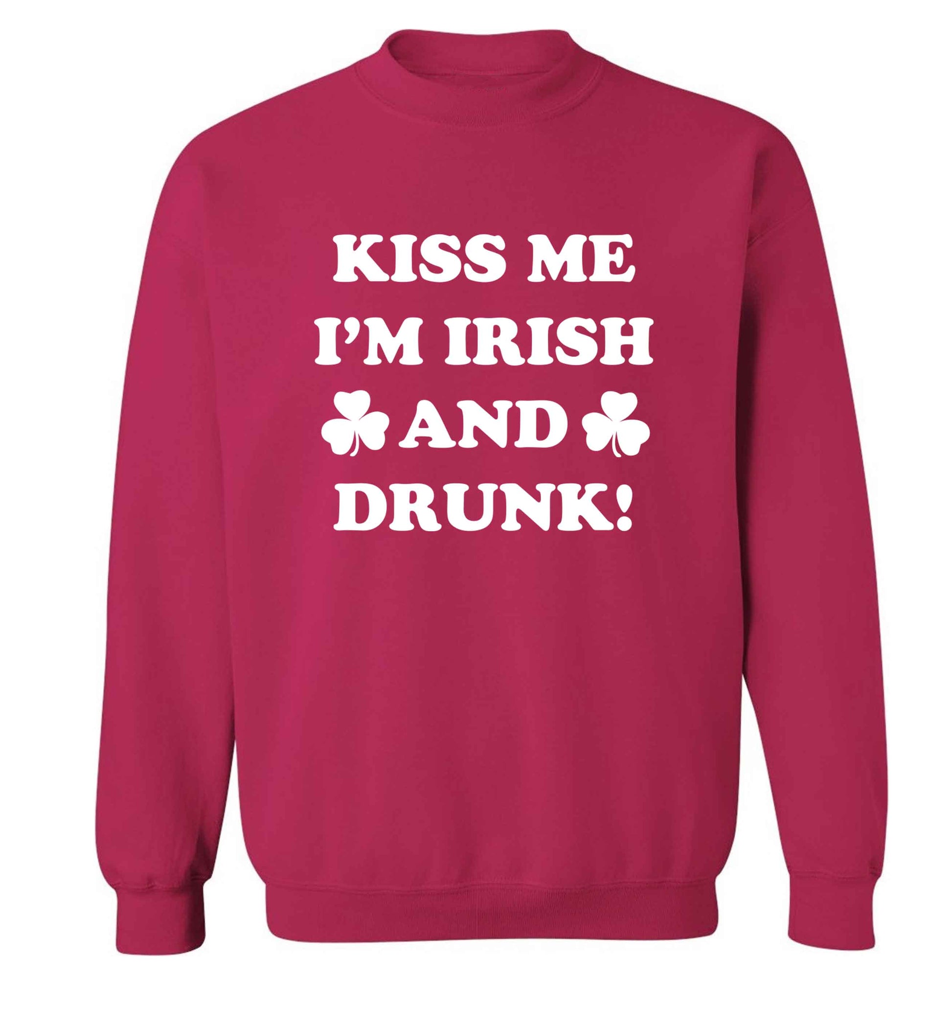 Kiss me I'm Irish and drunk adult's unisex pink sweater 2XL