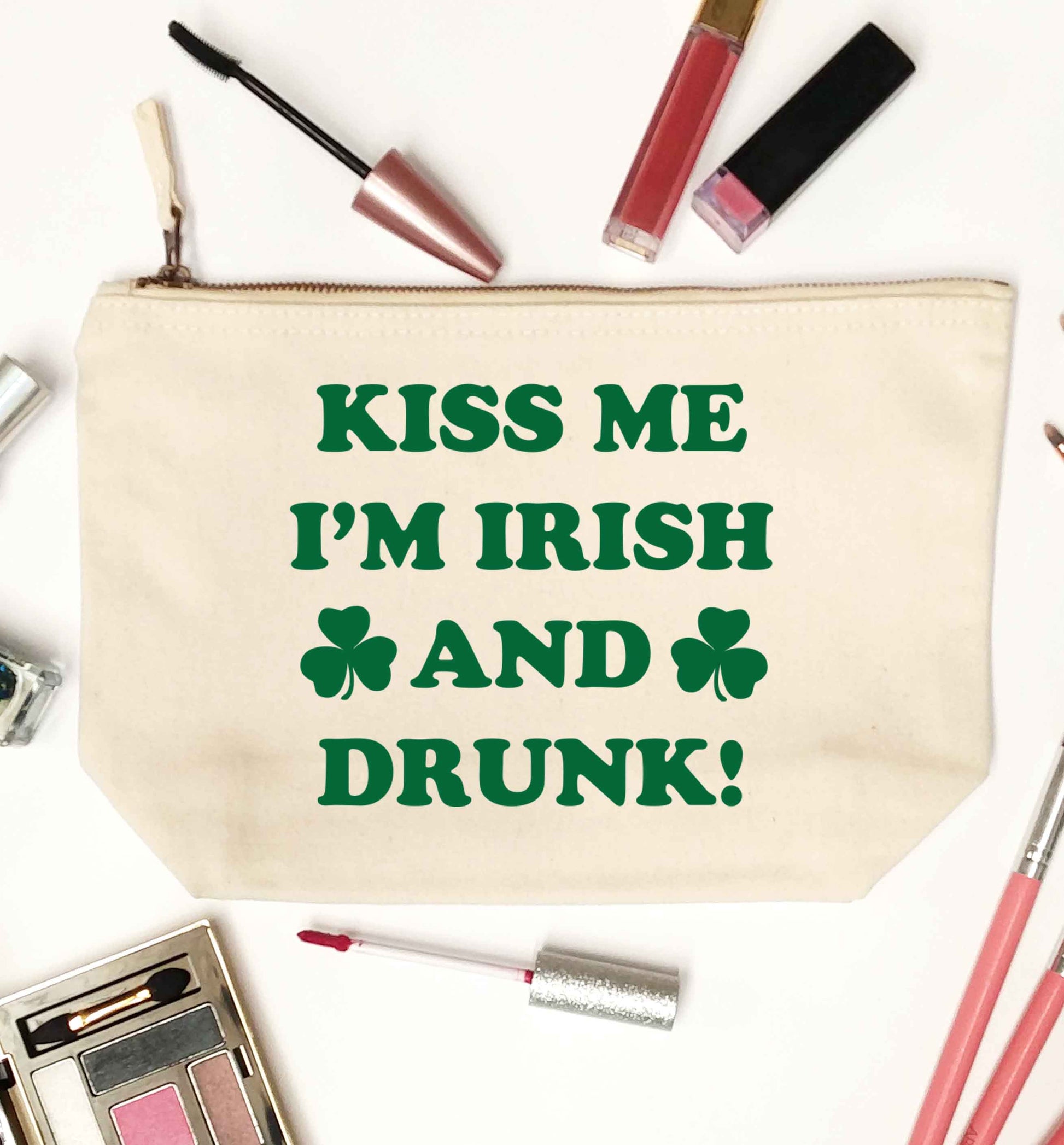 Kiss me I'm Irish and drunk natural makeup bag