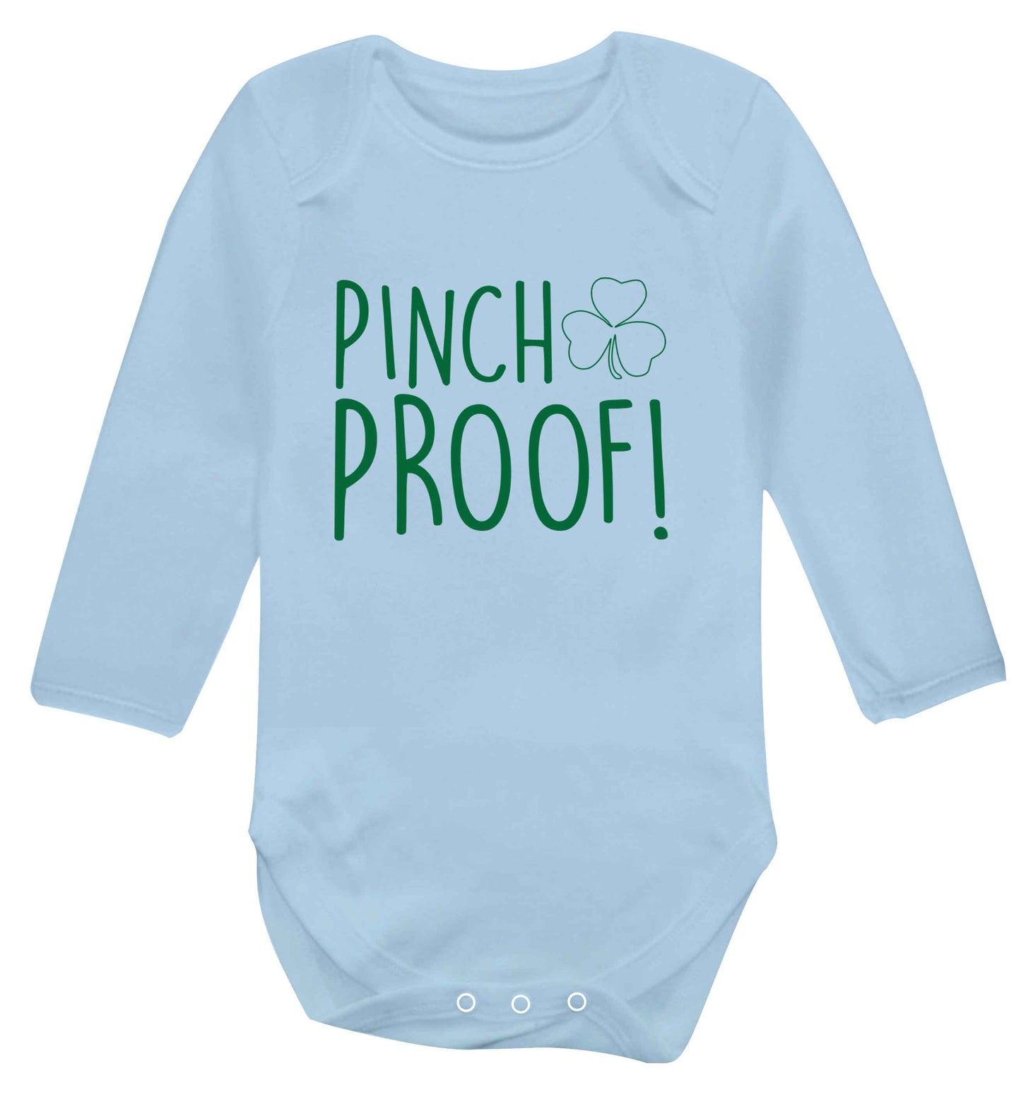Pinch Proof baby vest long sleeved pale blue 6-12 months
