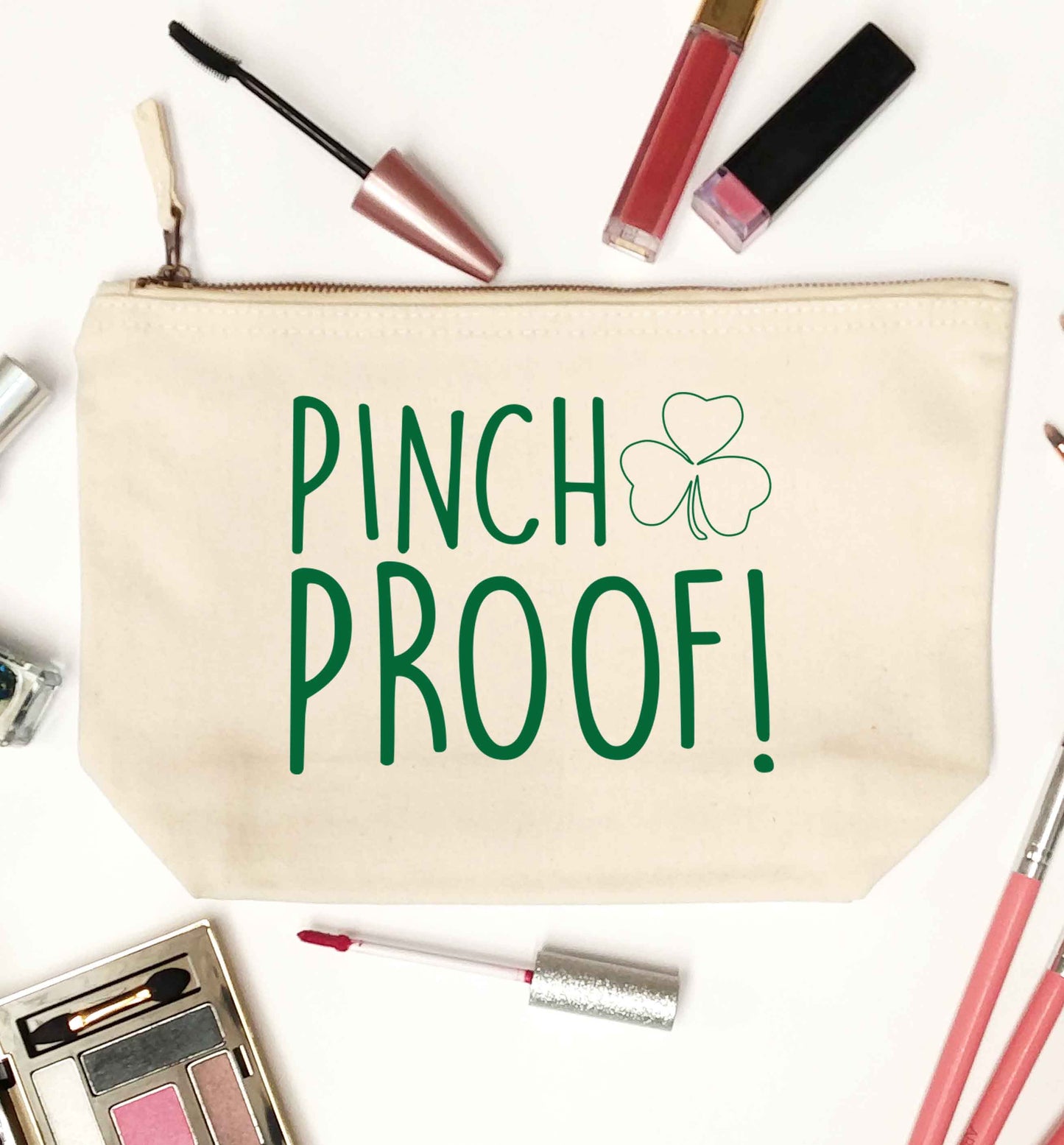 Pinch Proof natural makeup bag