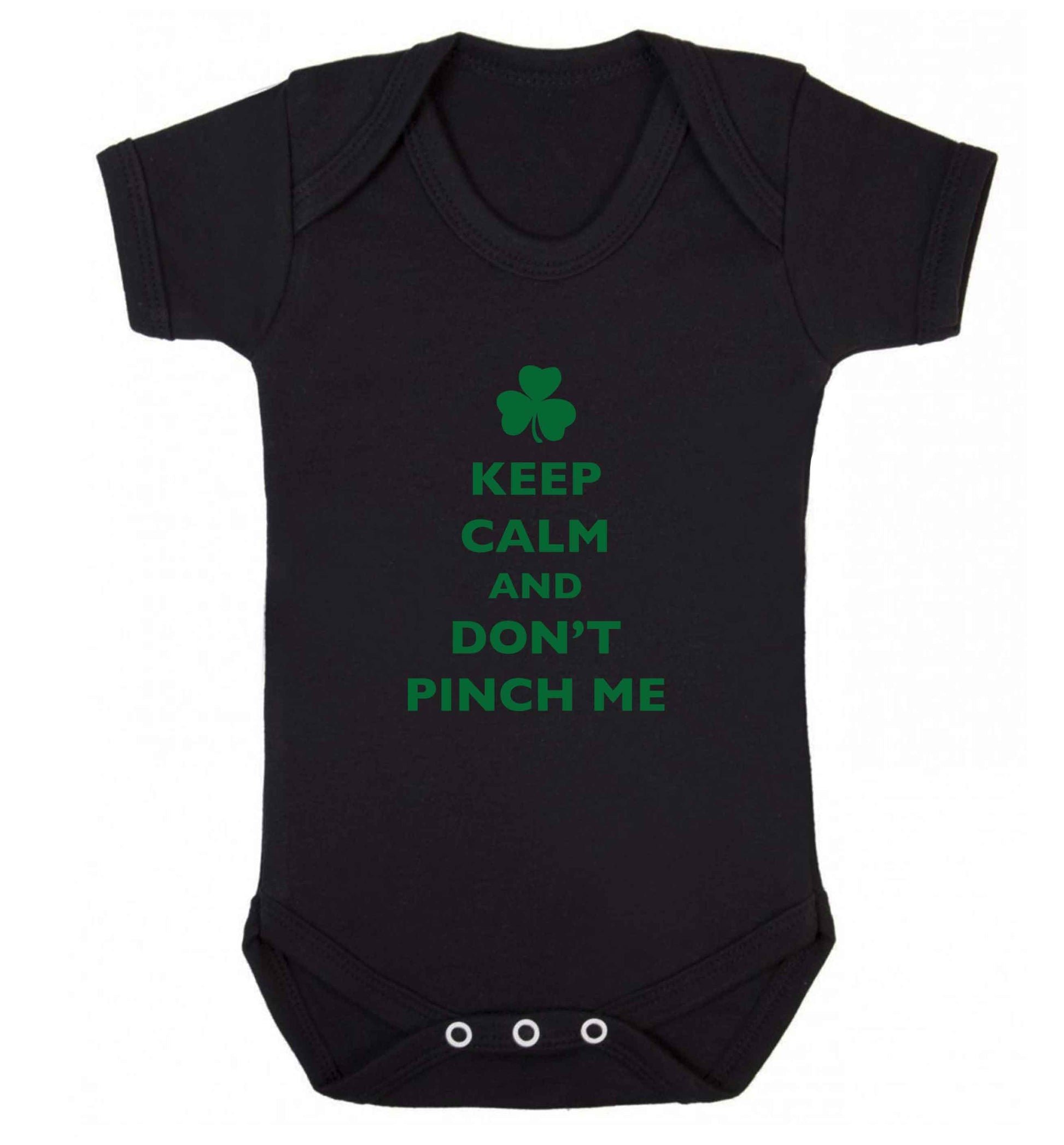 Keep calm and don't pinch me baby vest black 18-24 months