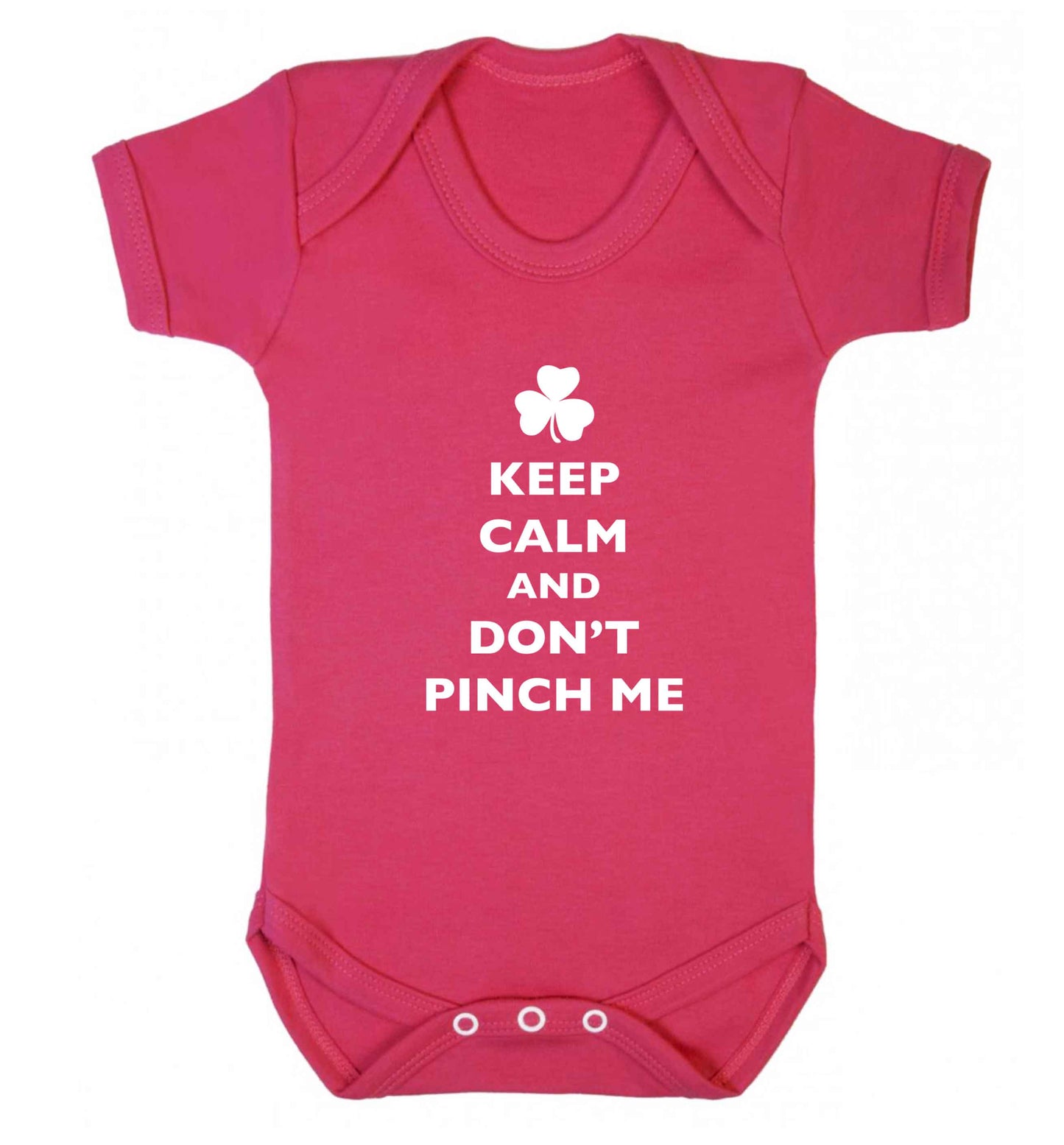 Keep calm and don't pinch me baby vest dark pink 18-24 months