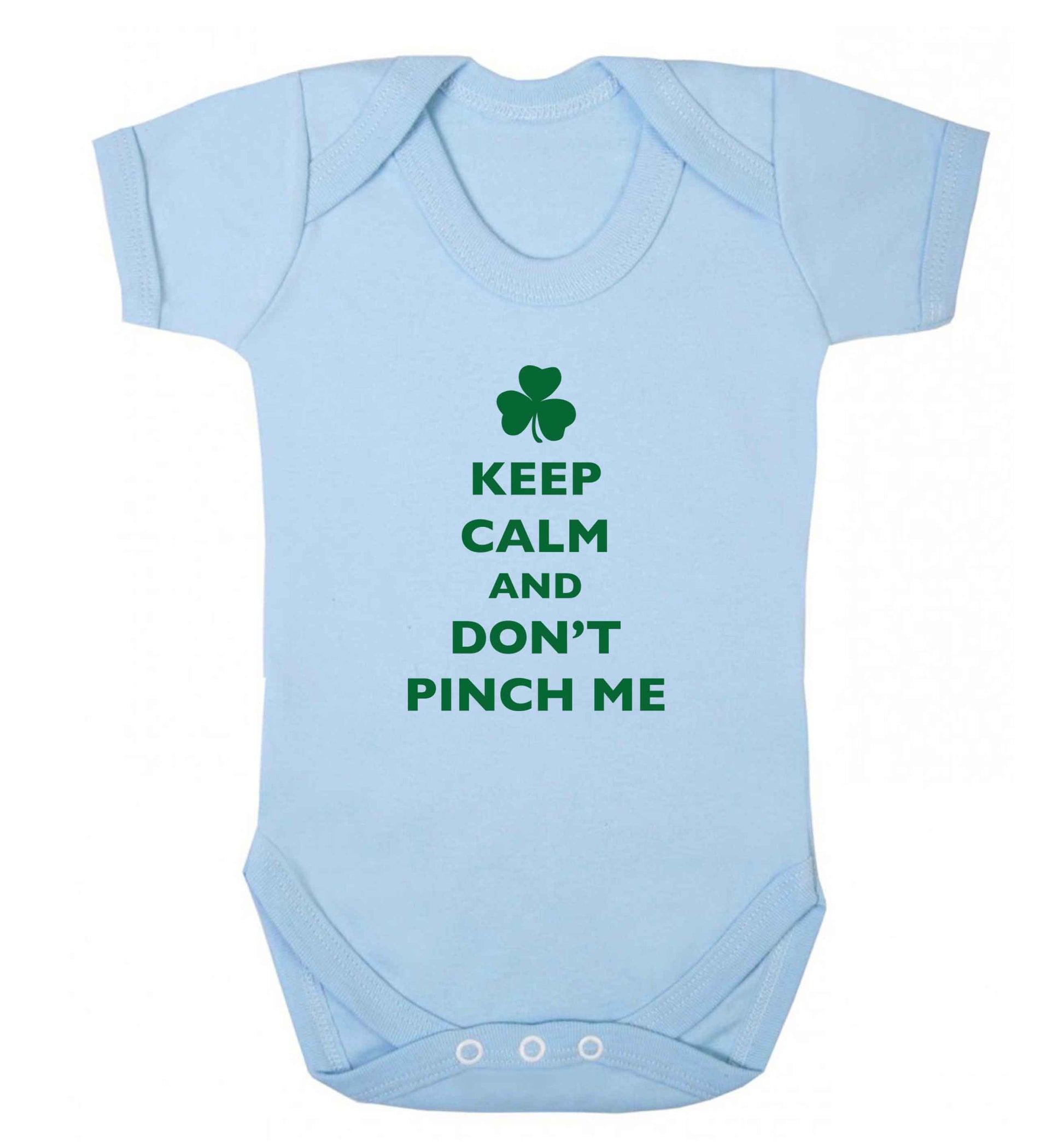 Keep calm and don't pinch me baby vest pale blue 18-24 months