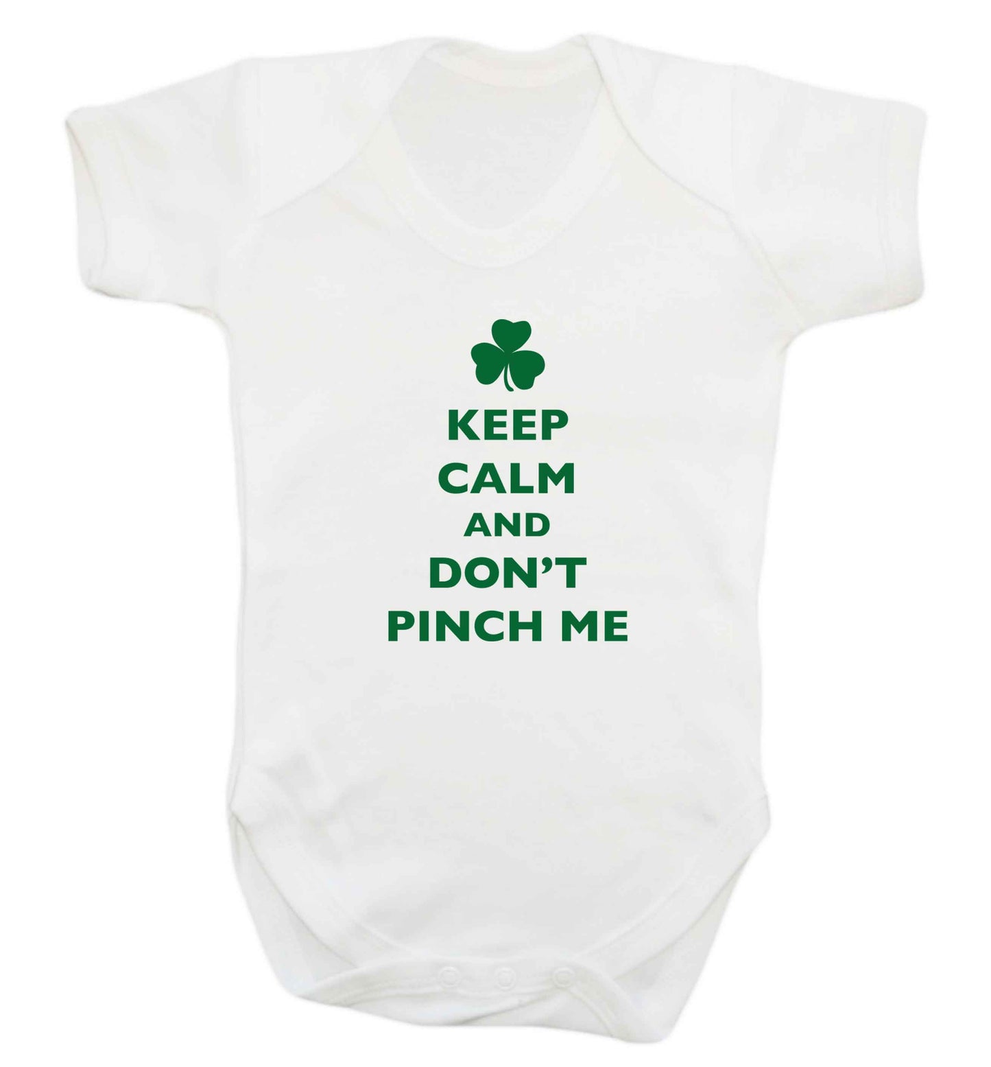 Keep calm and don't pinch me baby vest white 18-24 months