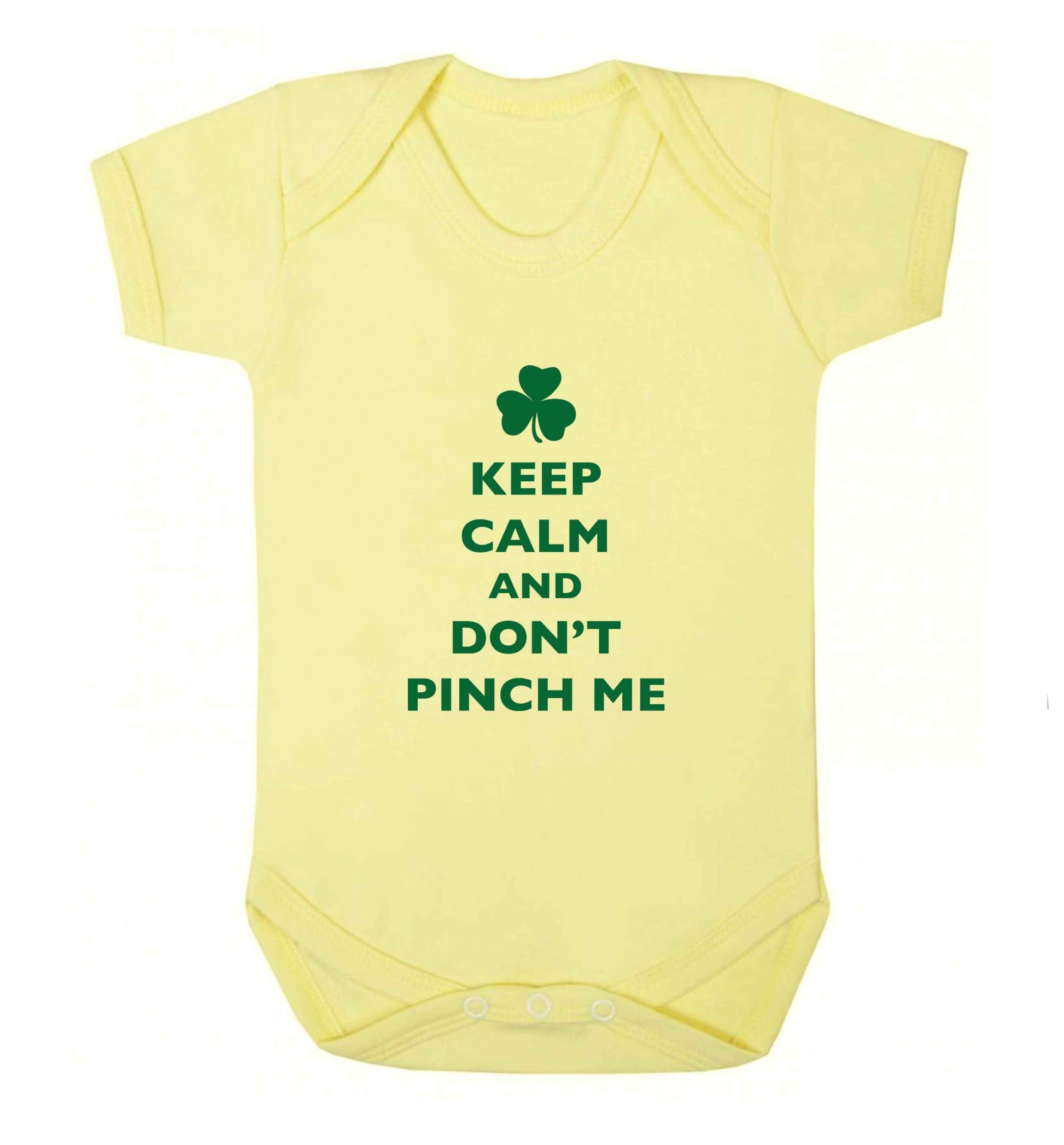 Keep calm and don't pinch me baby vest pale yellow 18-24 months