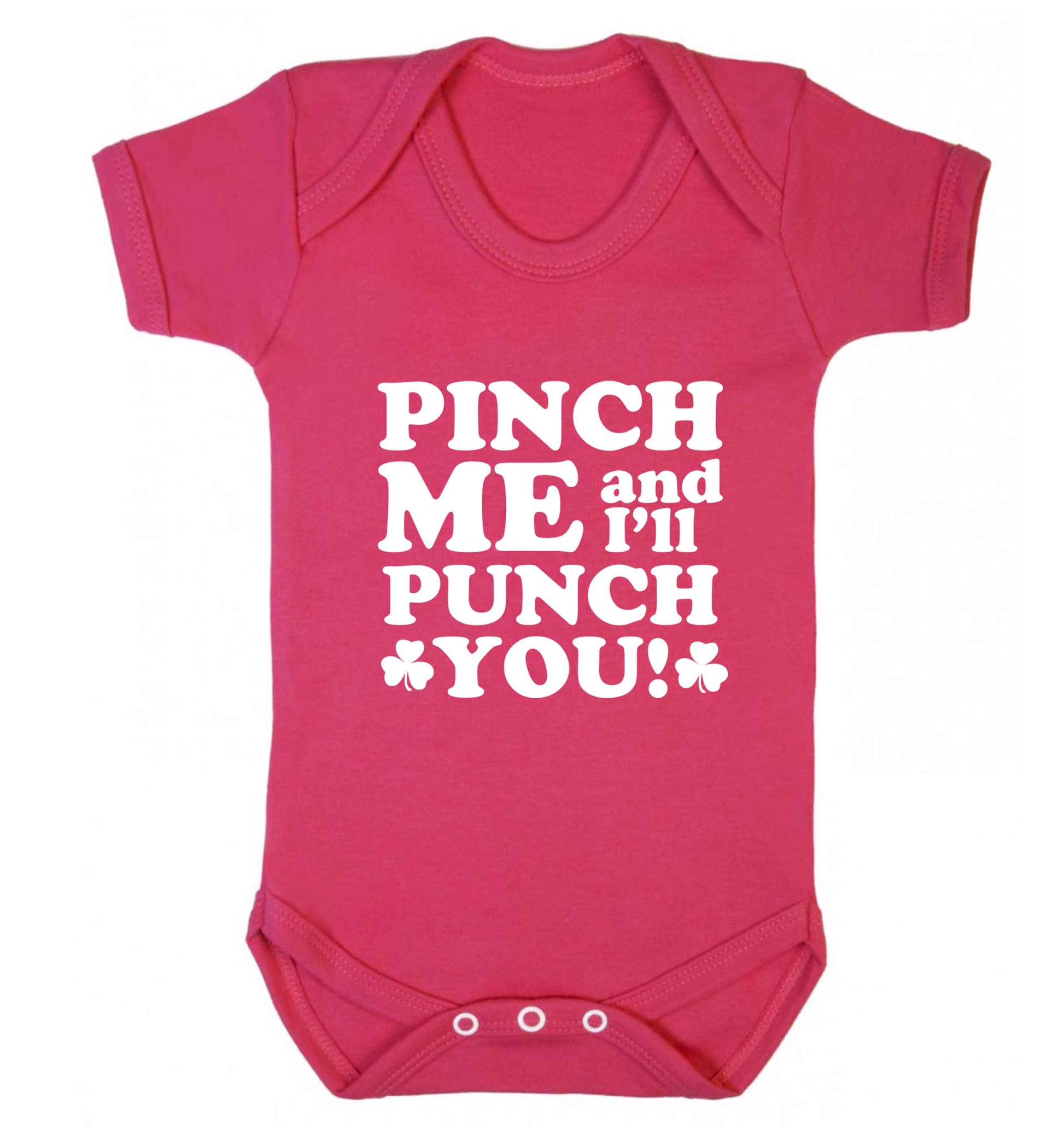 Pinch me and I'll punch you baby vest dark pink 18-24 months