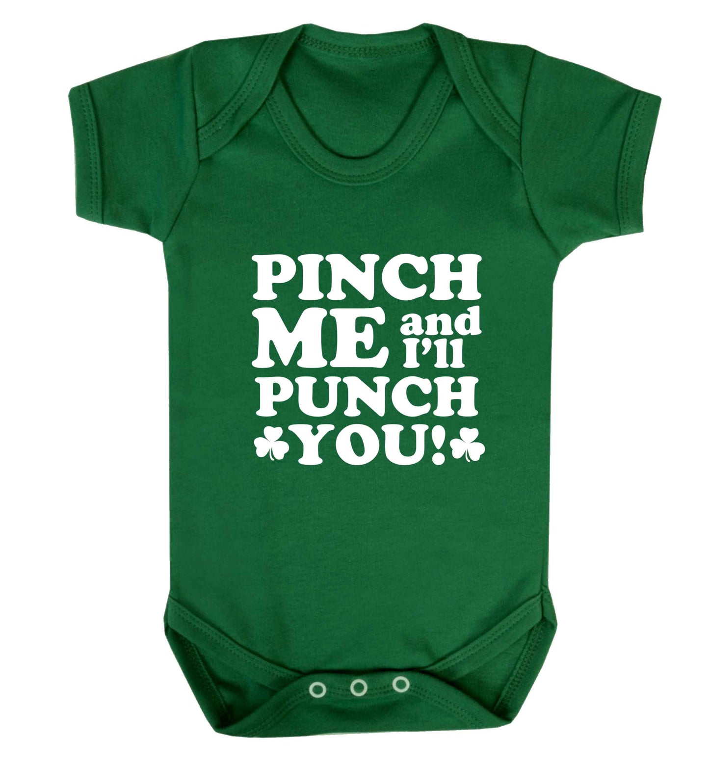 Pinch me and I'll punch you baby vest green 18-24 months
