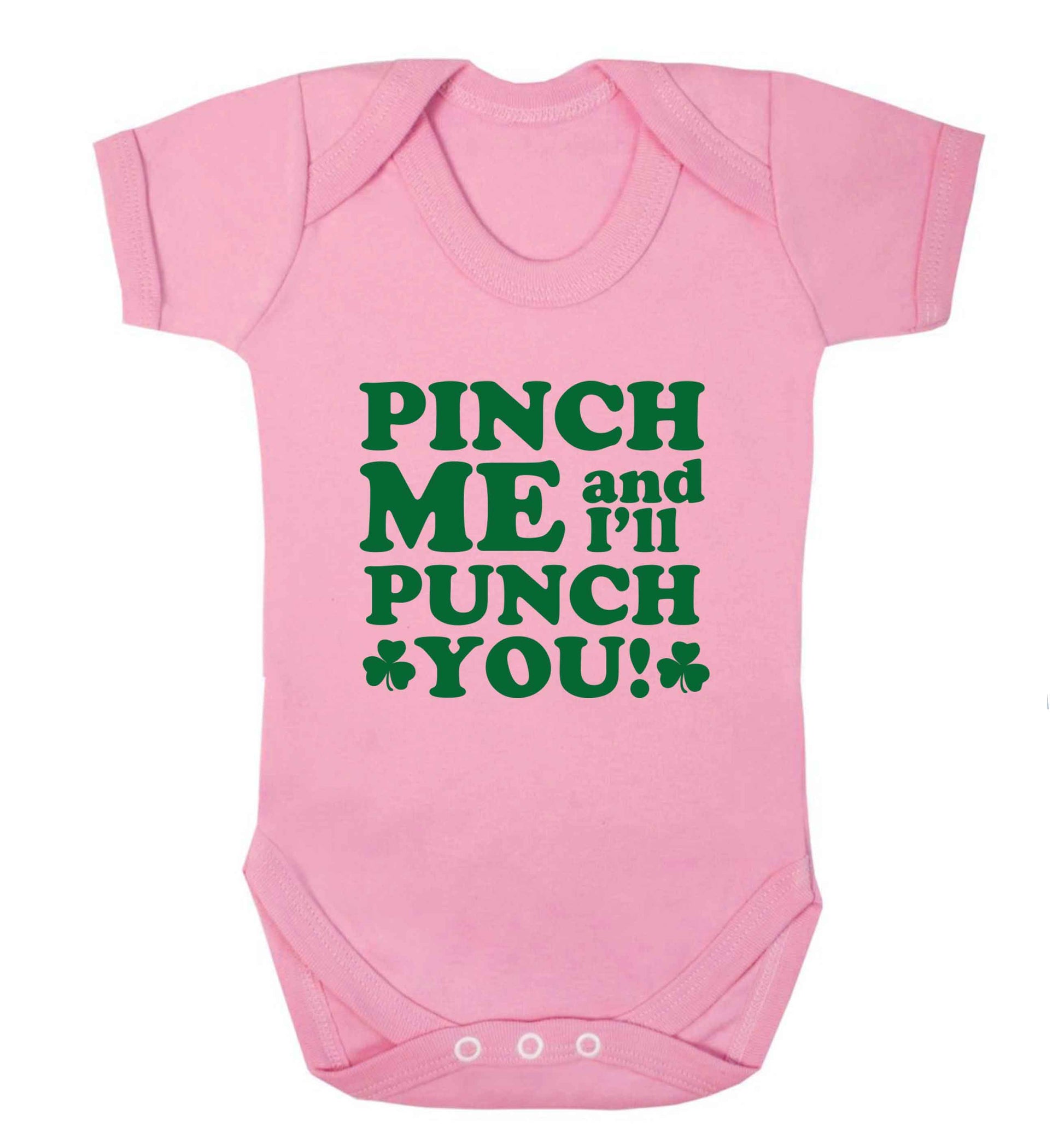Pinch me and I'll punch you baby vest pale pink 18-24 months