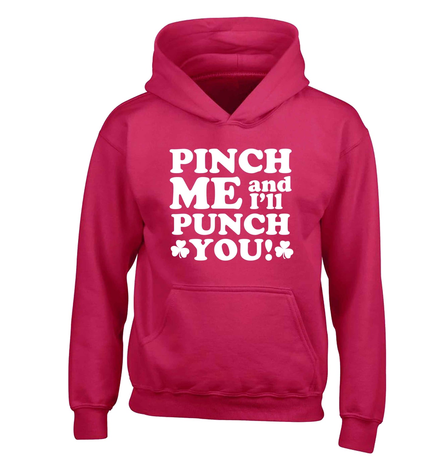 Pinch me and I'll punch you children's pink hoodie 12-13 Years
