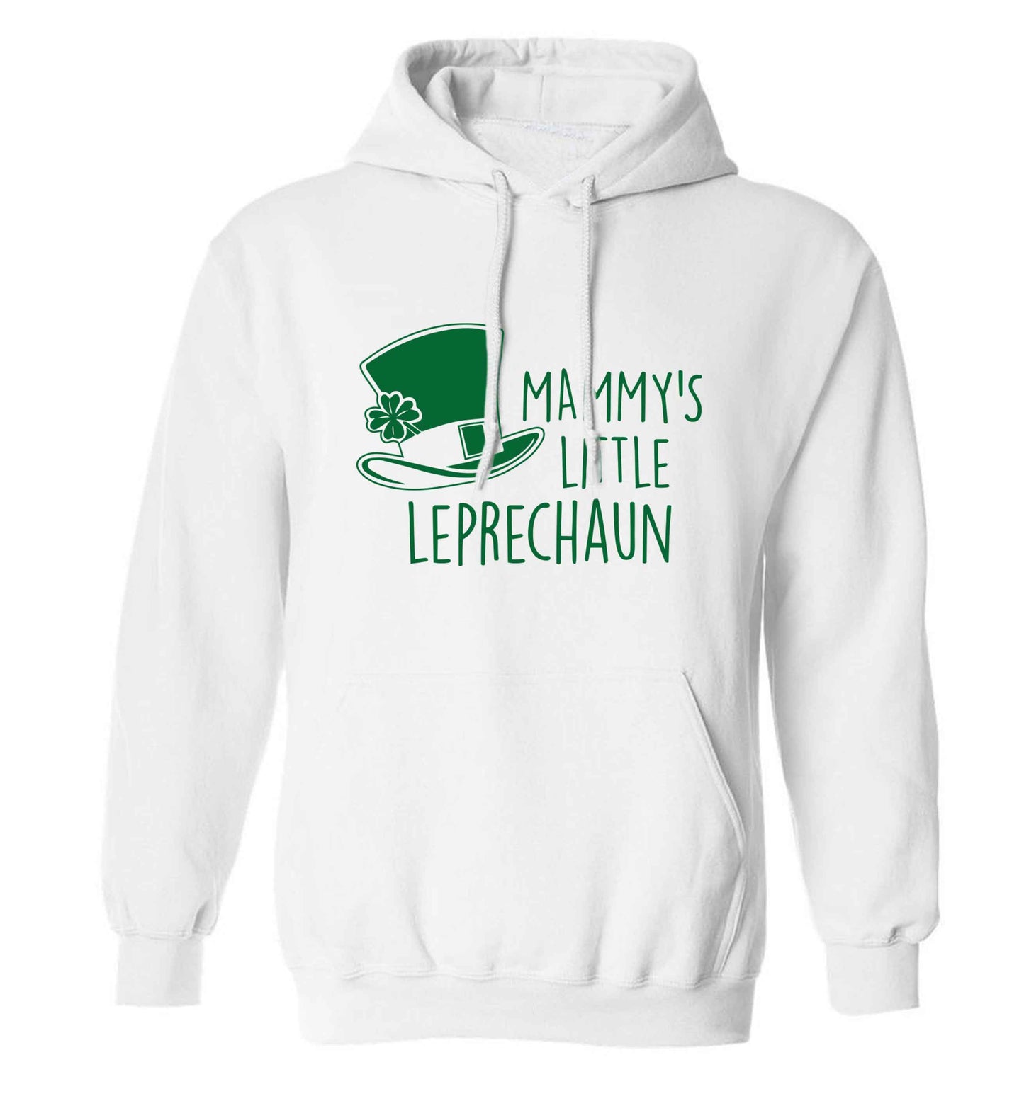 Mammy's little leprechaun adults unisex white hoodie 2XL