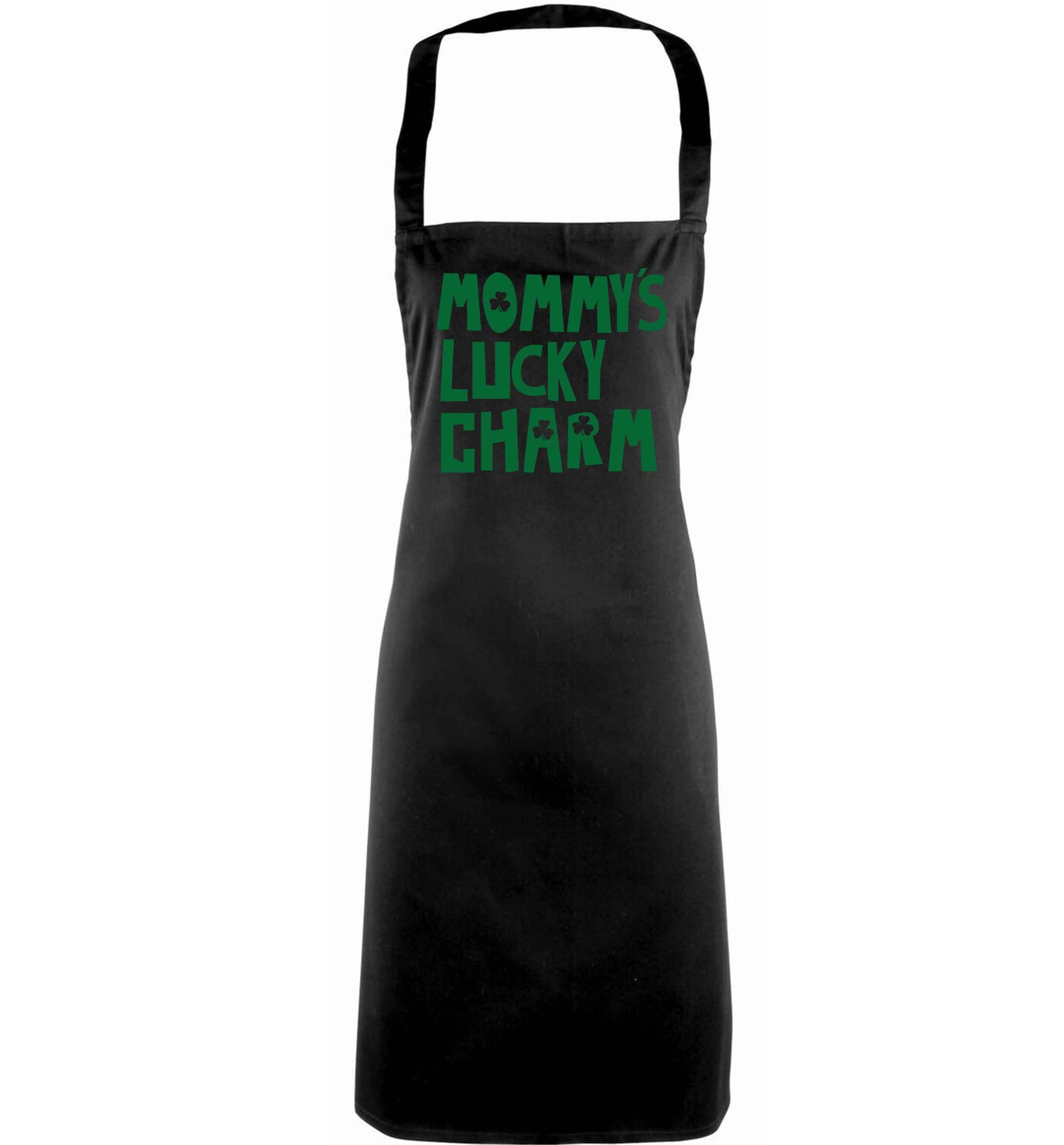 Mommy's lucky charm adults black apron