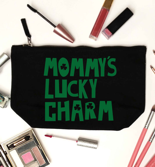 Mommy's lucky charm black makeup bag