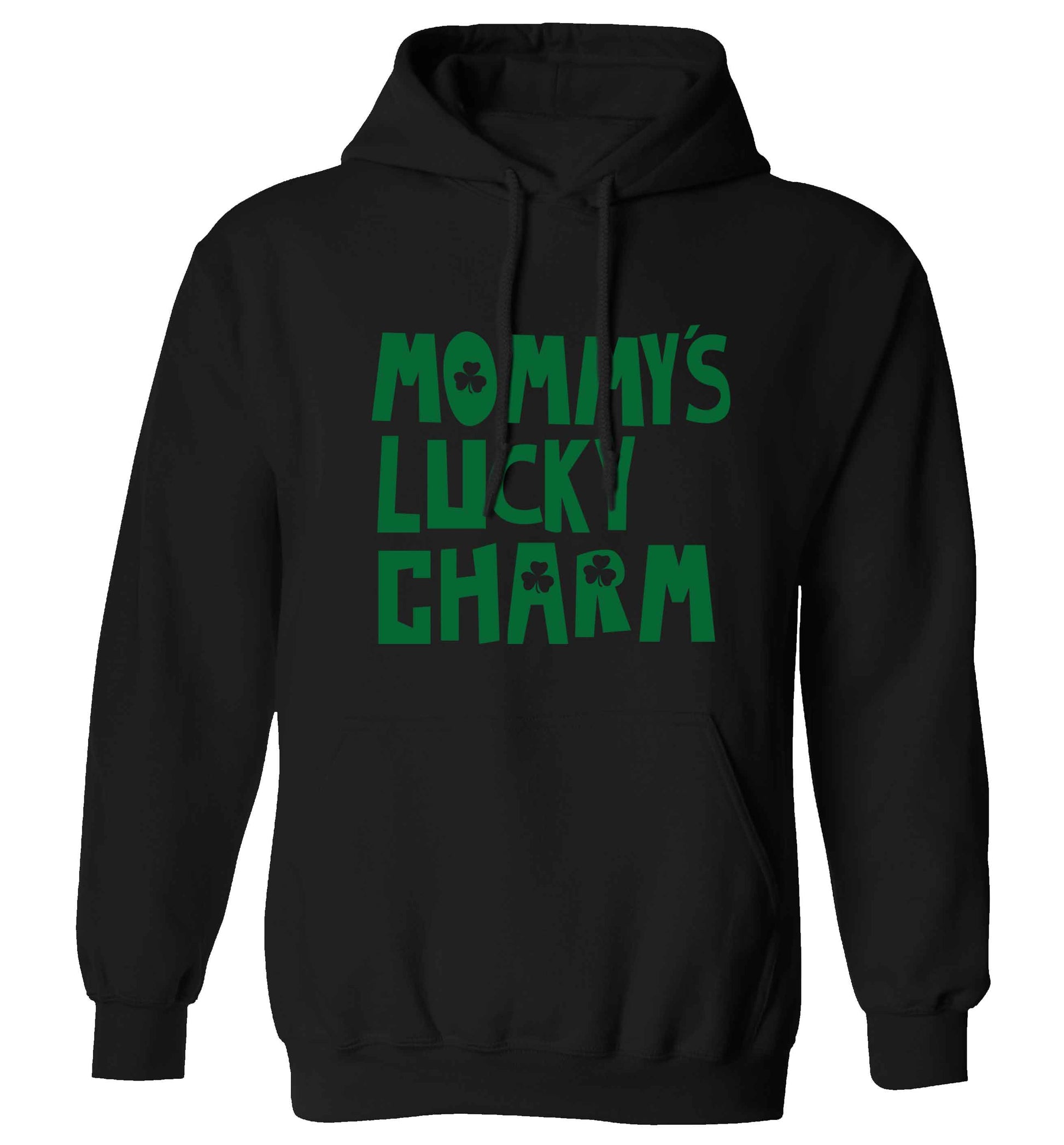 Mommy's lucky charm adults unisex black hoodie 2XL