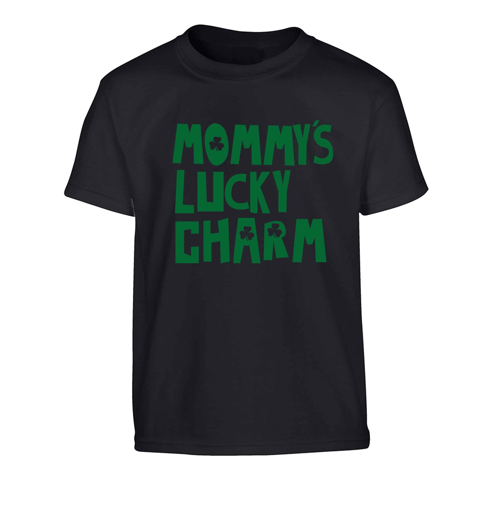 Mommy's lucky charm Children's black Tshirt 12-13 Years